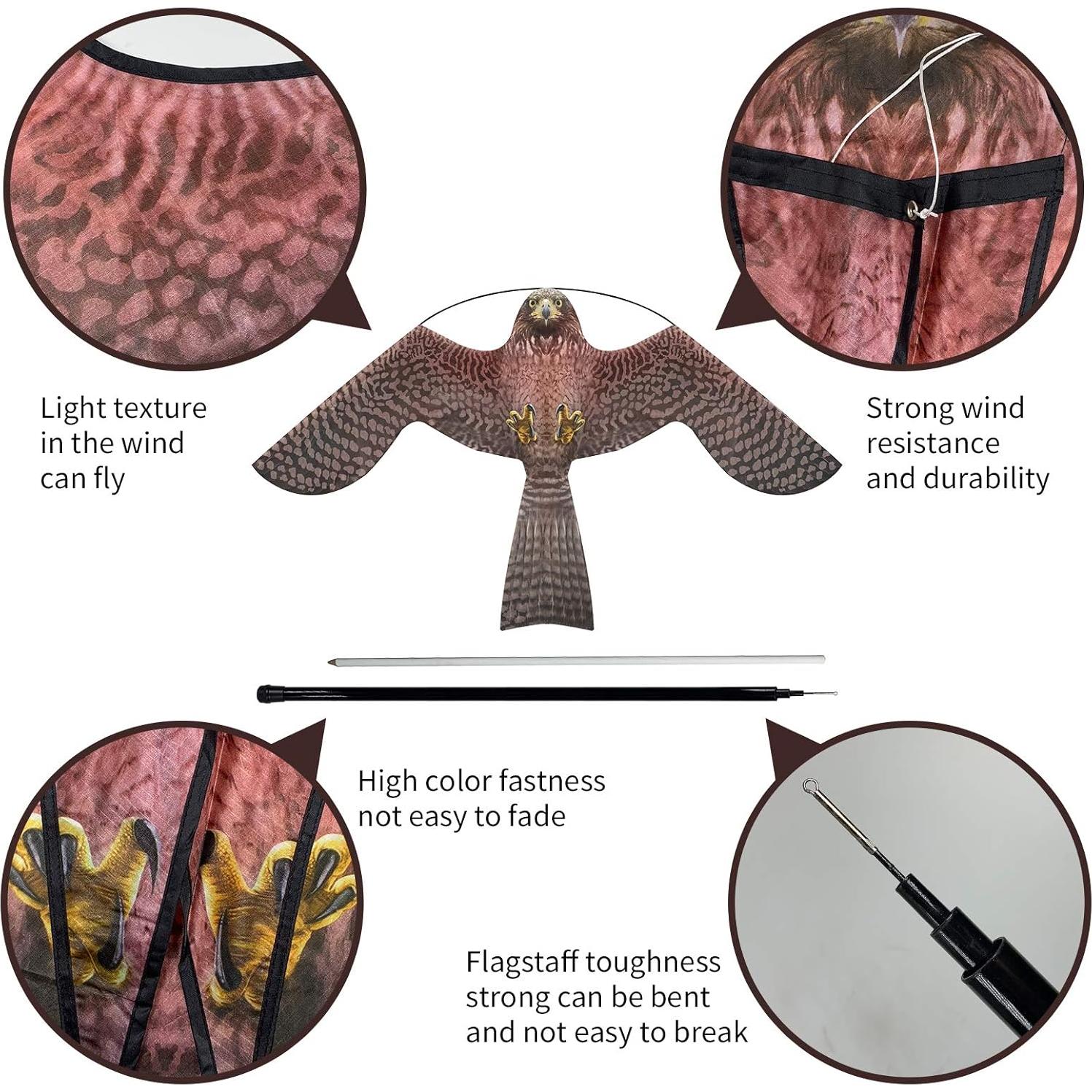 Cometa Ahuyentadora de Aves eyijklzo 4m Rojo para Cultivos