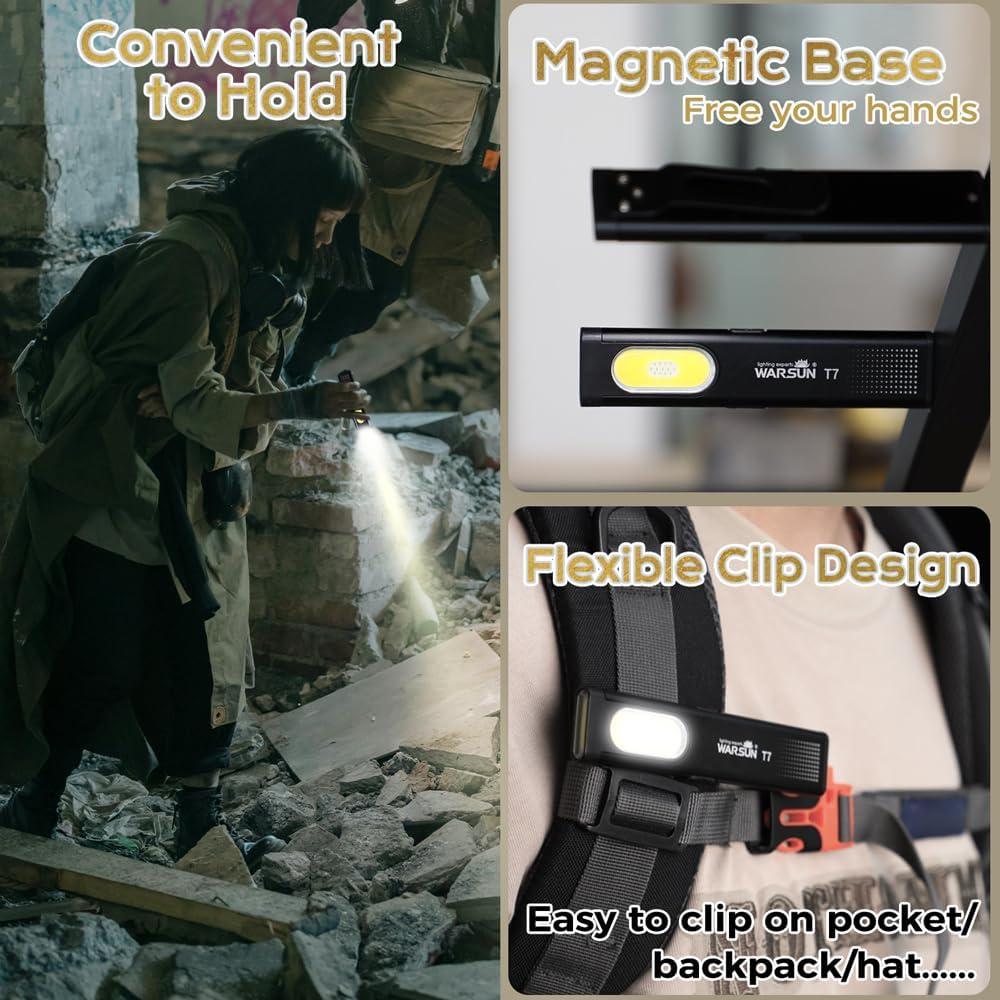 Linterna de bolsillo recargable Jawploy T7 675LM IPX4 7 modos