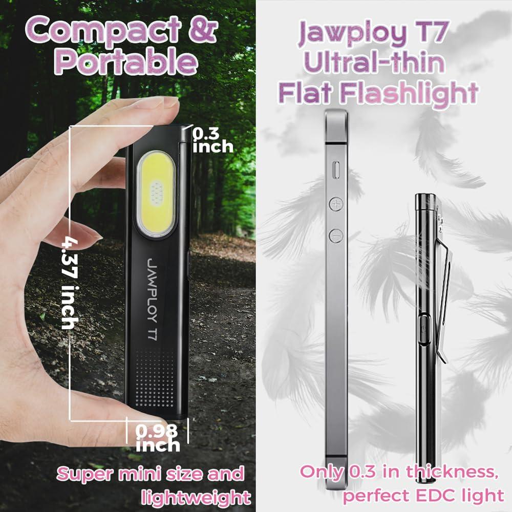 Linterna de bolsillo recargable Jawploy T7 675LM IPX4 7 modos