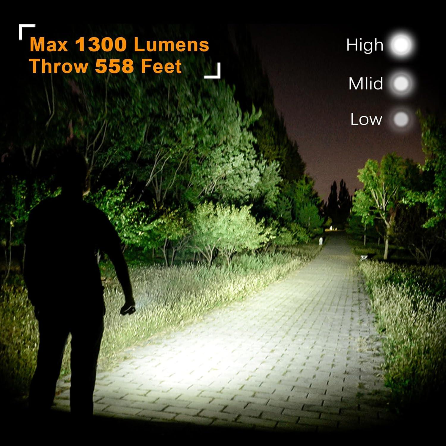 Linterna EDC VTIGER T1A Verde 1300 Lúmenes Recargable