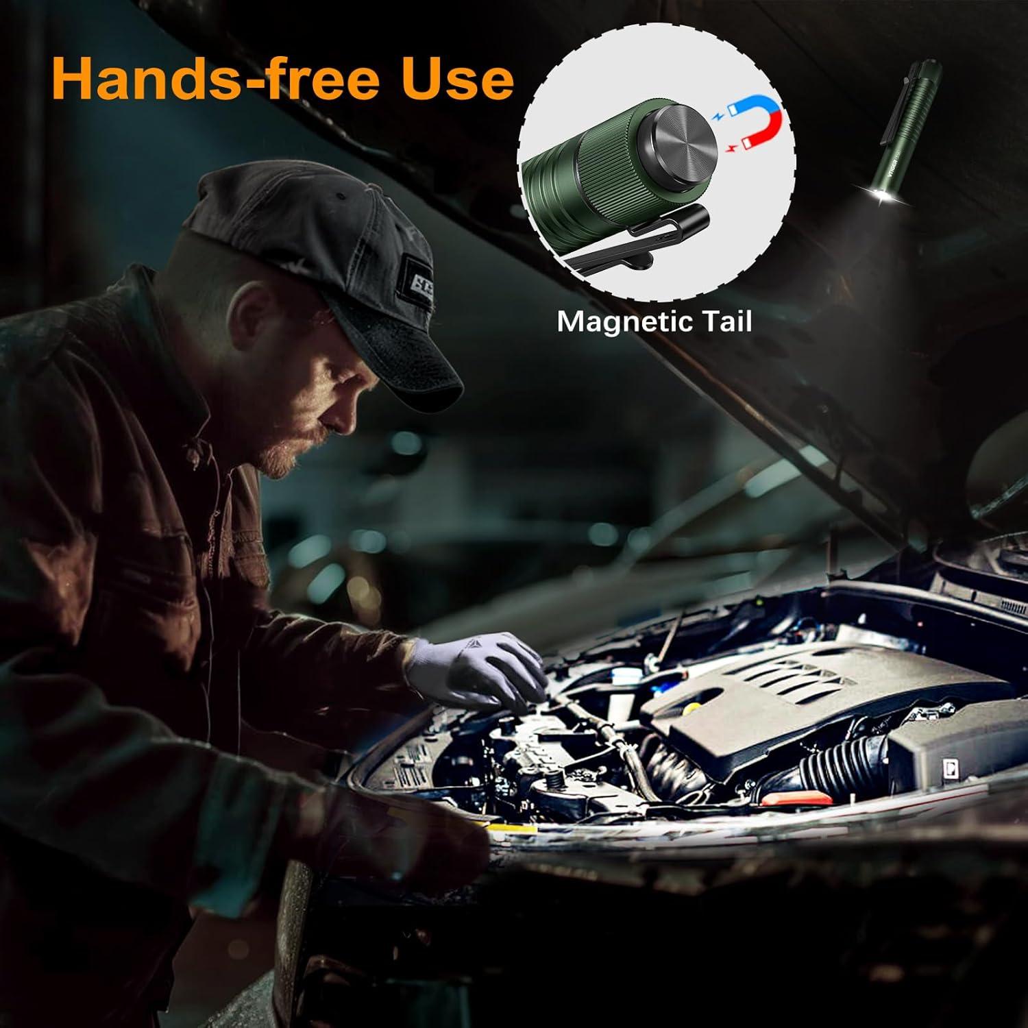 Linterna EDC VTIGER T1A Verde 1300 Lúmenes Recargable