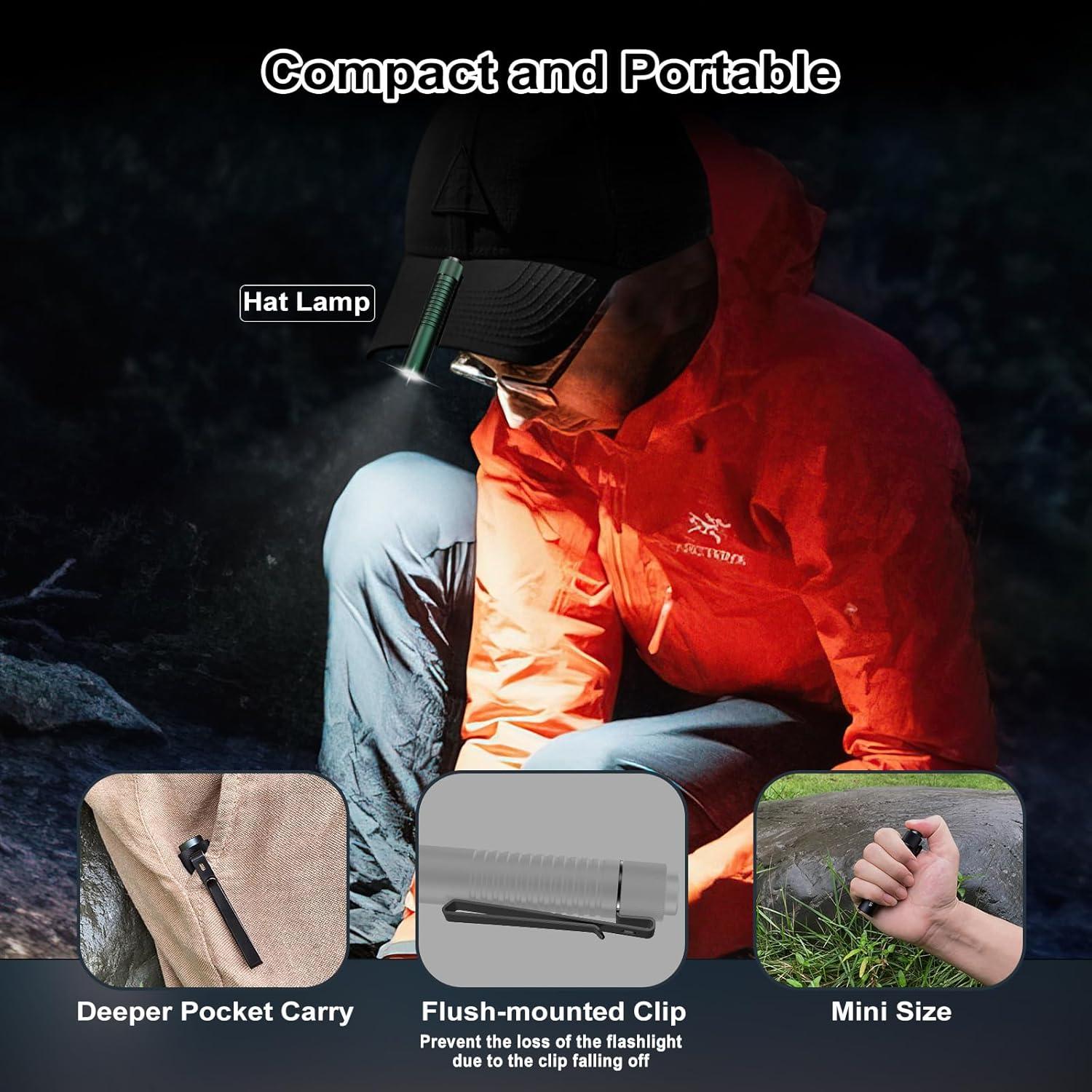 Linterna EDC VTIGER T1A Verde 1300 Lúmenes Recargable