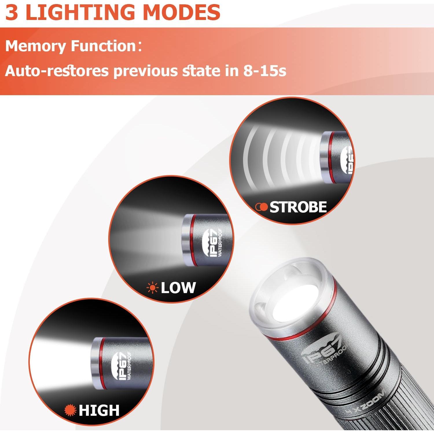 Linterna recargable YONGYI tipo bolígrafo IP67 6.5" gris