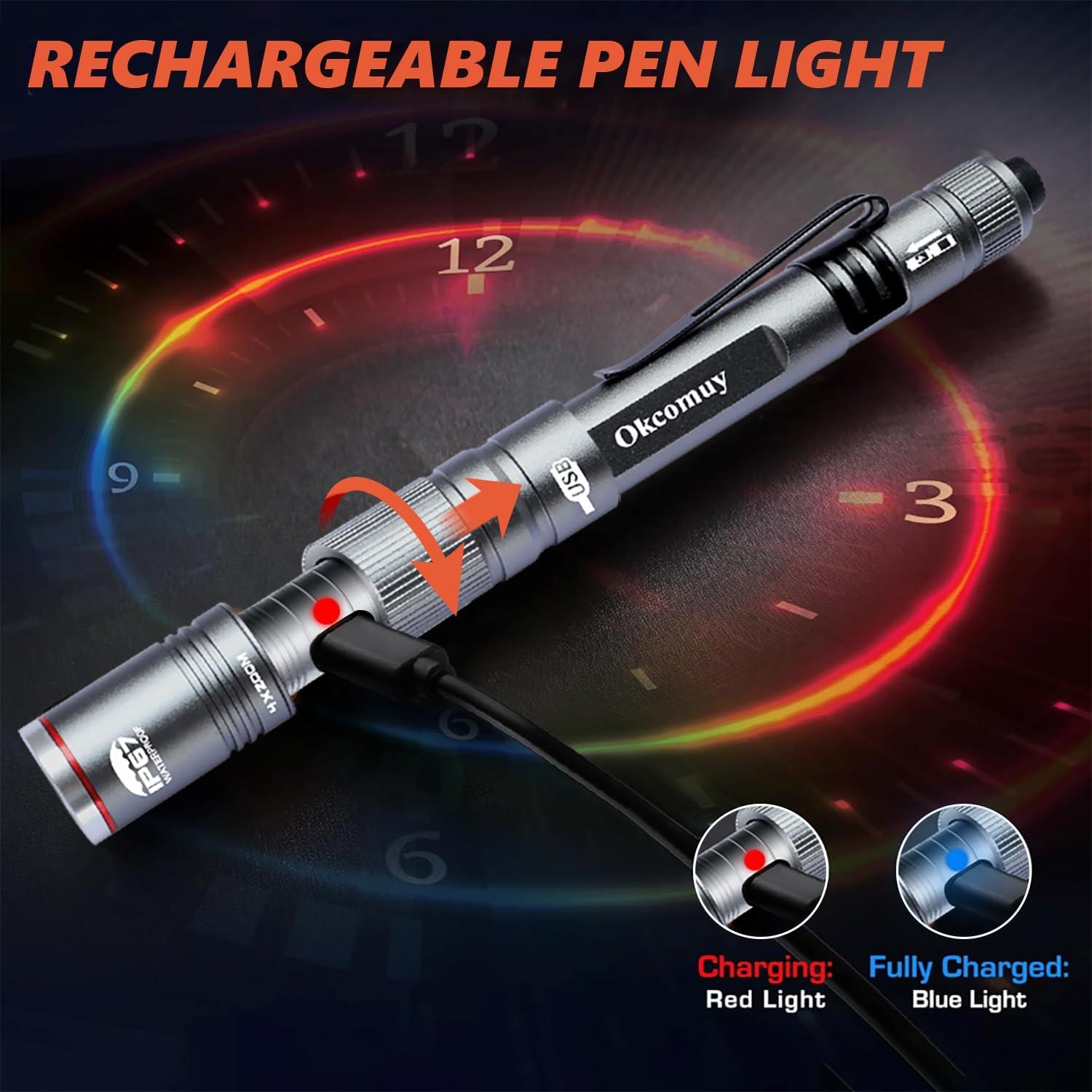 Linterna recargable YONGYI tipo bolígrafo IP67 6.5" gris