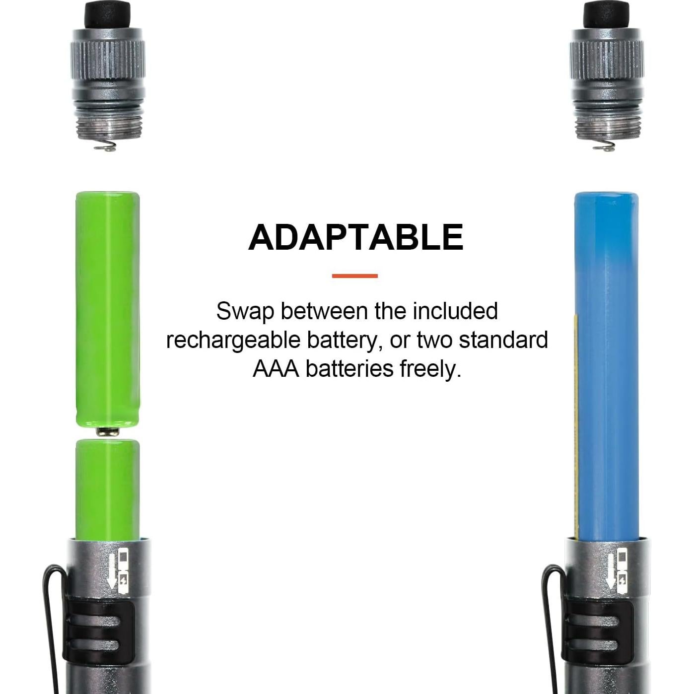 Linterna recargable YONGYI tipo bolígrafo IP67 6.5" gris