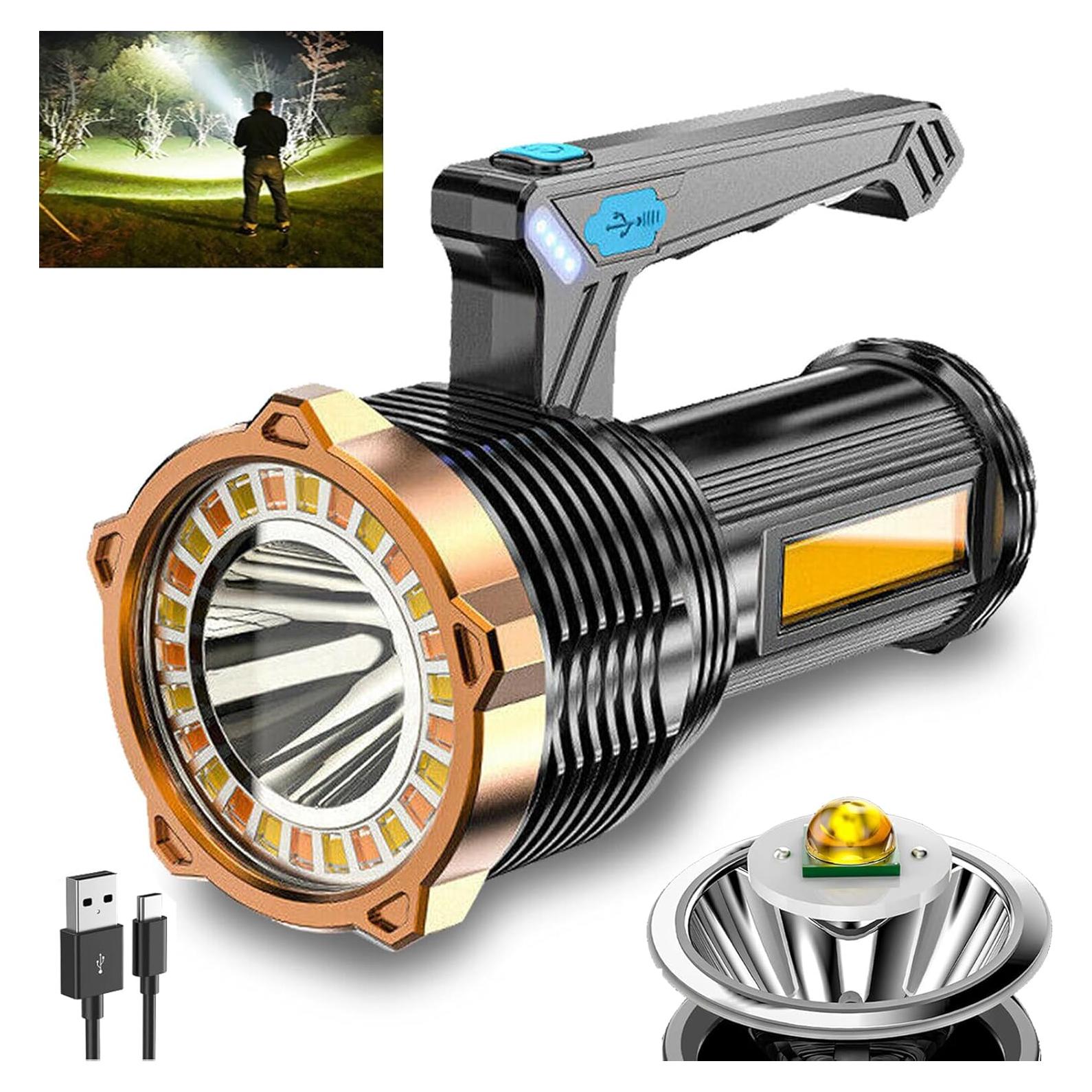 Linterna LED recargable USB Wrrozz 10000 lúmenes 8 modos