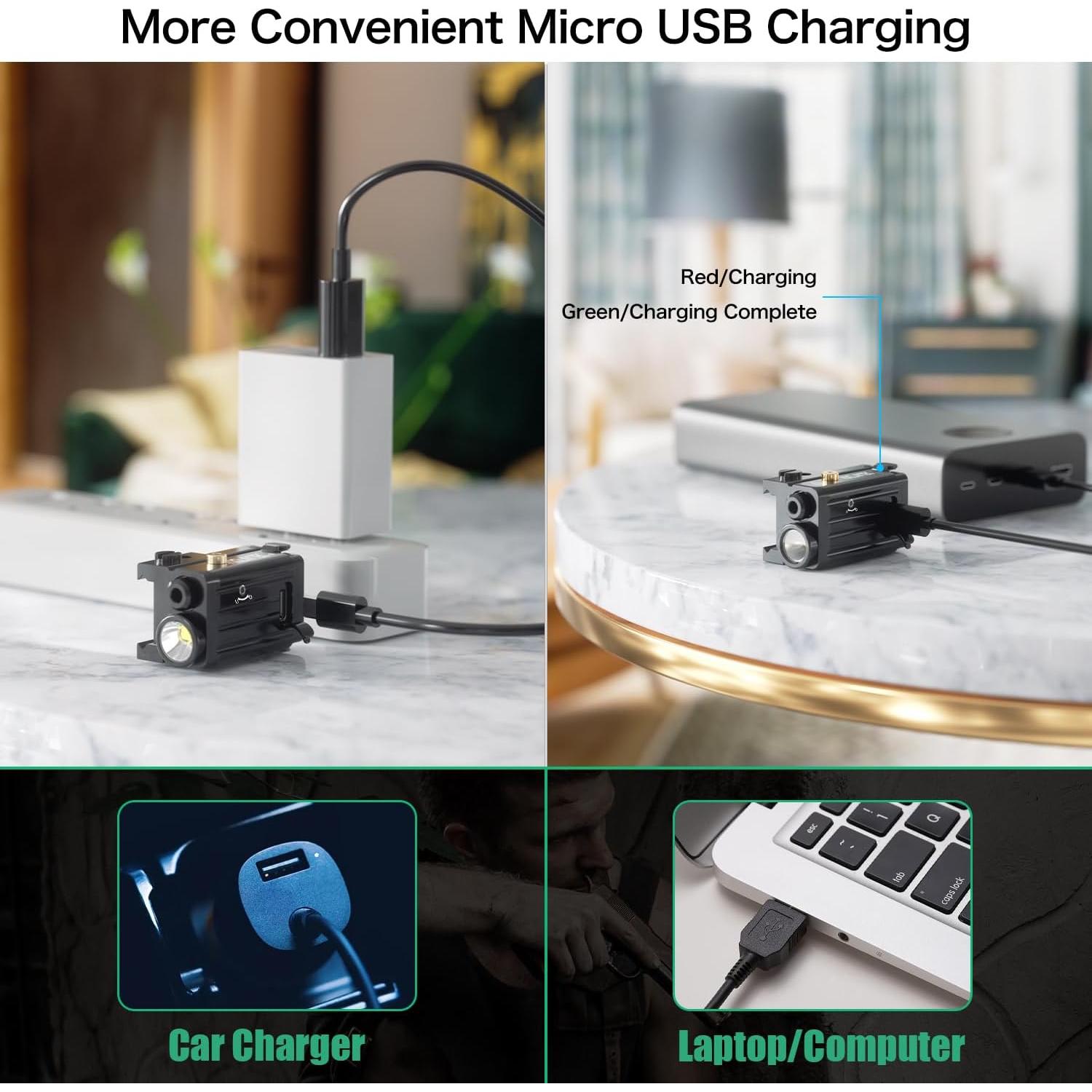 Linterna LED Táctica AUCLAYTEC 420 Lúmenes con Láser Verde