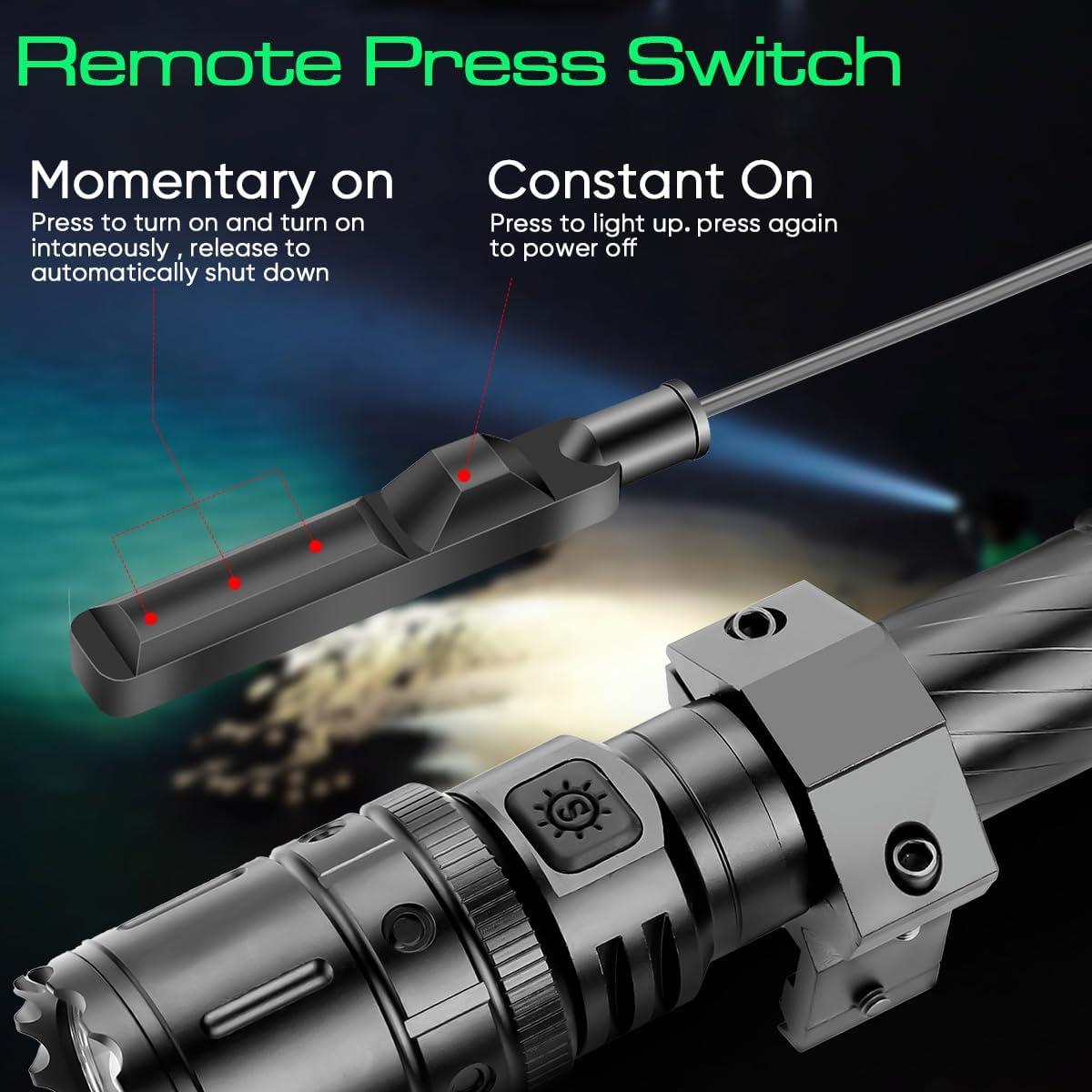 Linterna Táctica Recargable X.STORE para Riel Picatinny - 5 Modos