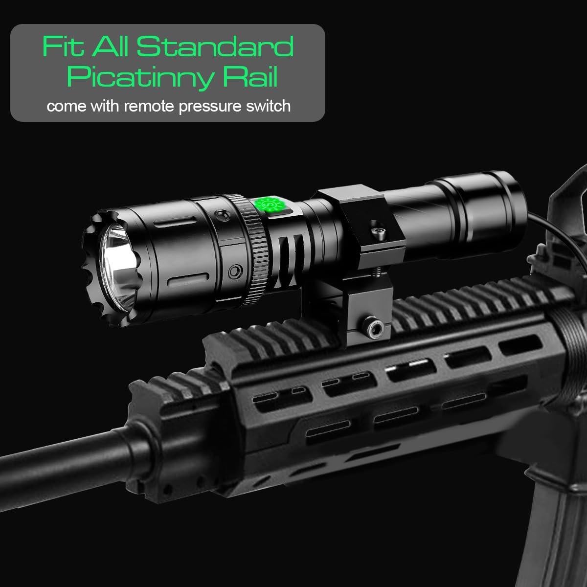 Linterna Táctica Recargable X.STORE para Riel Picatinny - 5 Modos