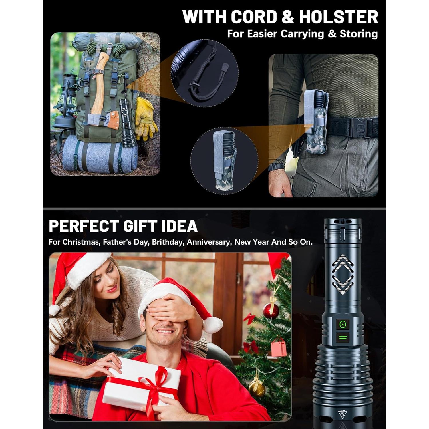 Linterna LED Recargable Weoxi 2000 Lúmenes 25h IPX6