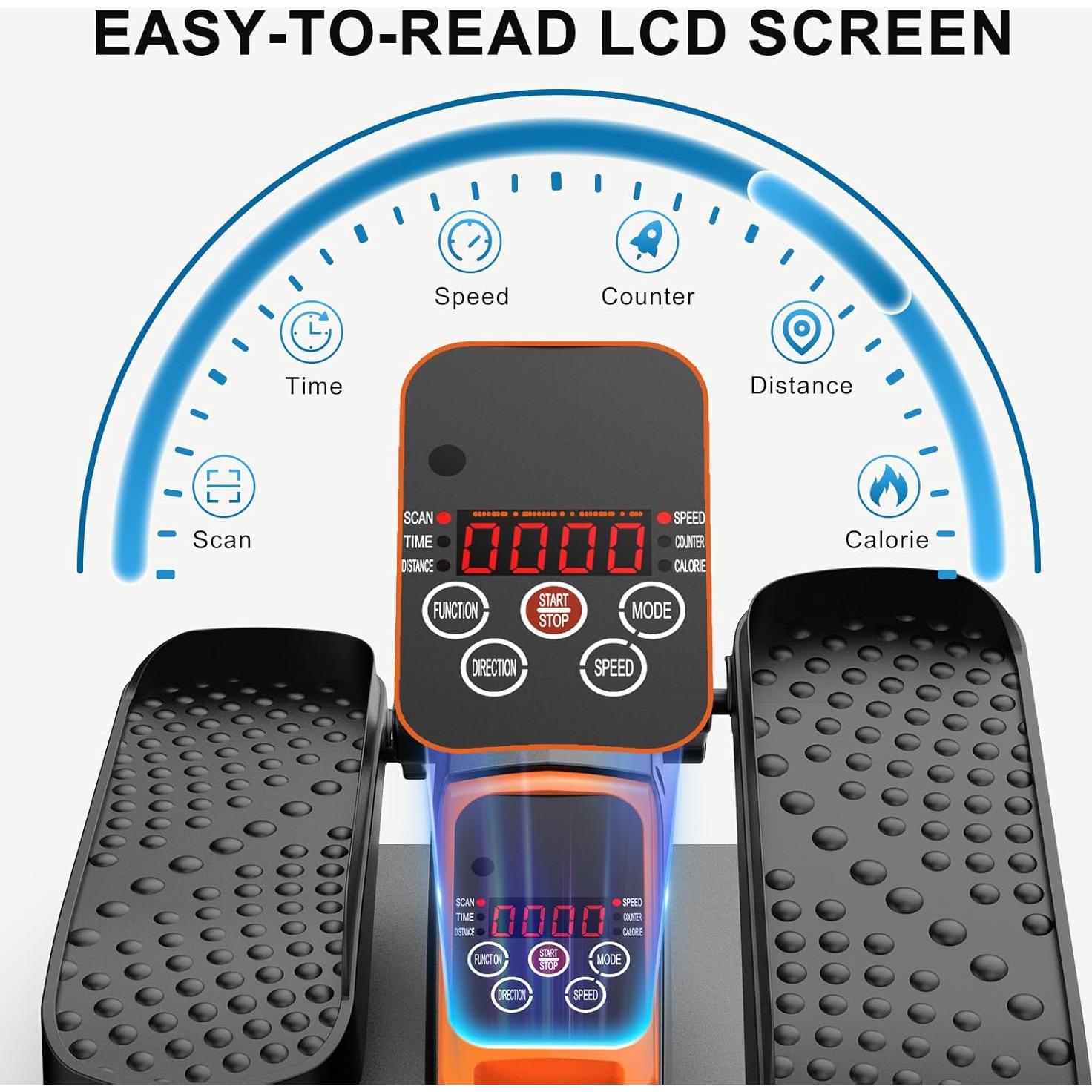 Máquina Elíptica Bajo Escritorio VIVURN 12 Velocidades Naranja