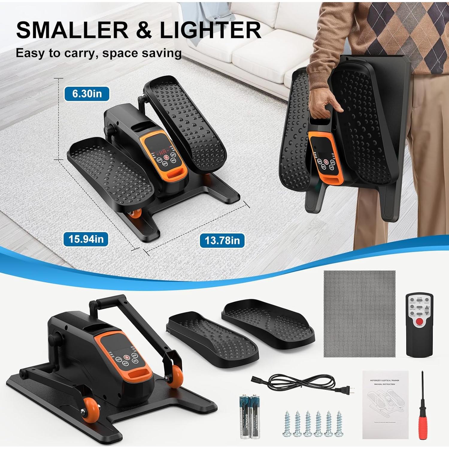 Máquina Elíptica Bajo Escritorio VIVURN 12 Velocidades Naranja