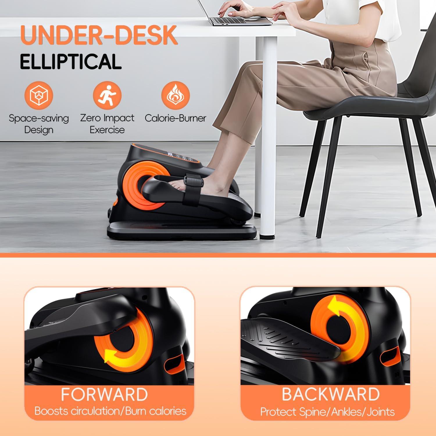 Máquina Elíptica Bajo Escritorio Morelax M858, Ejercitador de Piernas Silencioso y Portátil