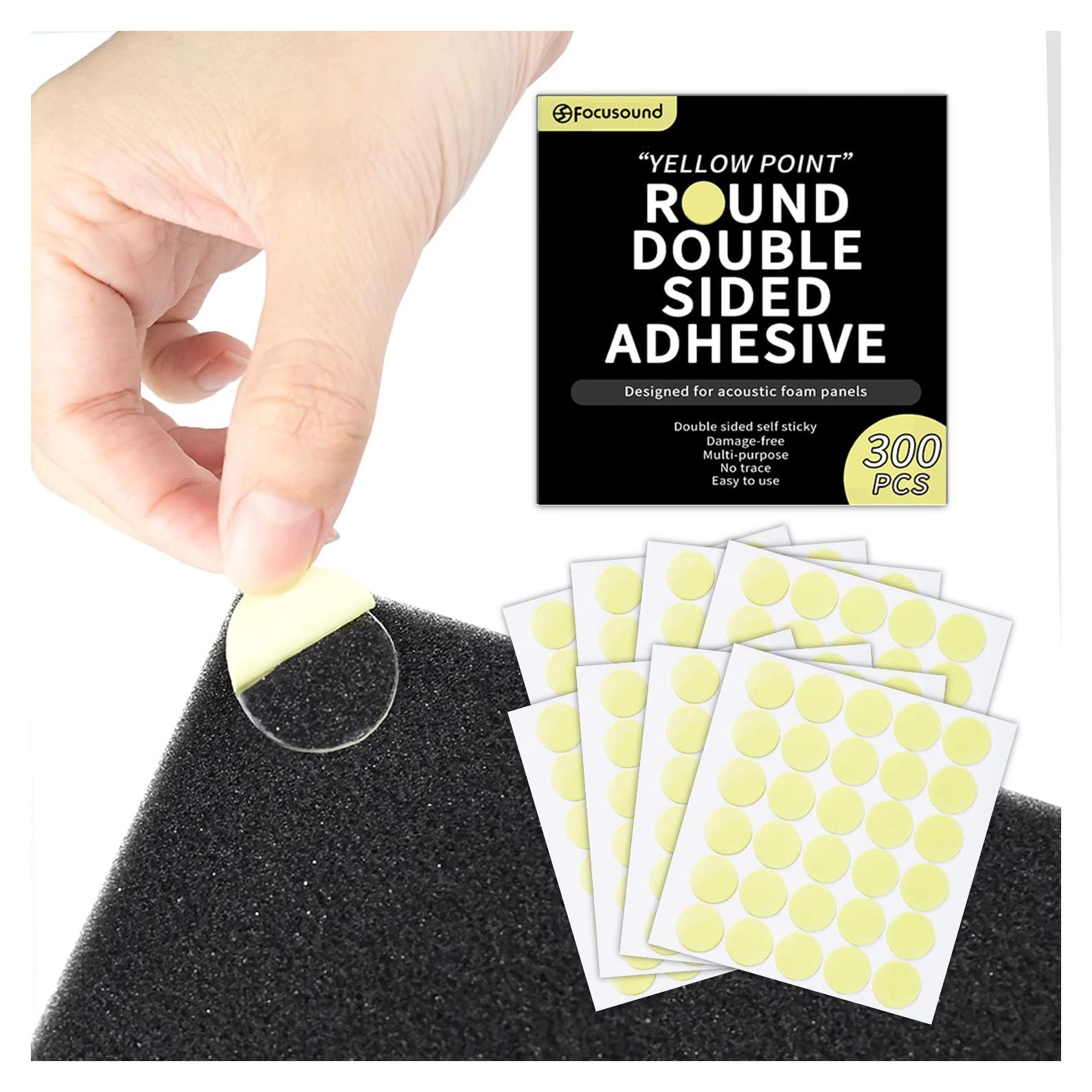 Puntos Adhesivos Doble Cara Focusound 300 Unidades 25mm Amarillos