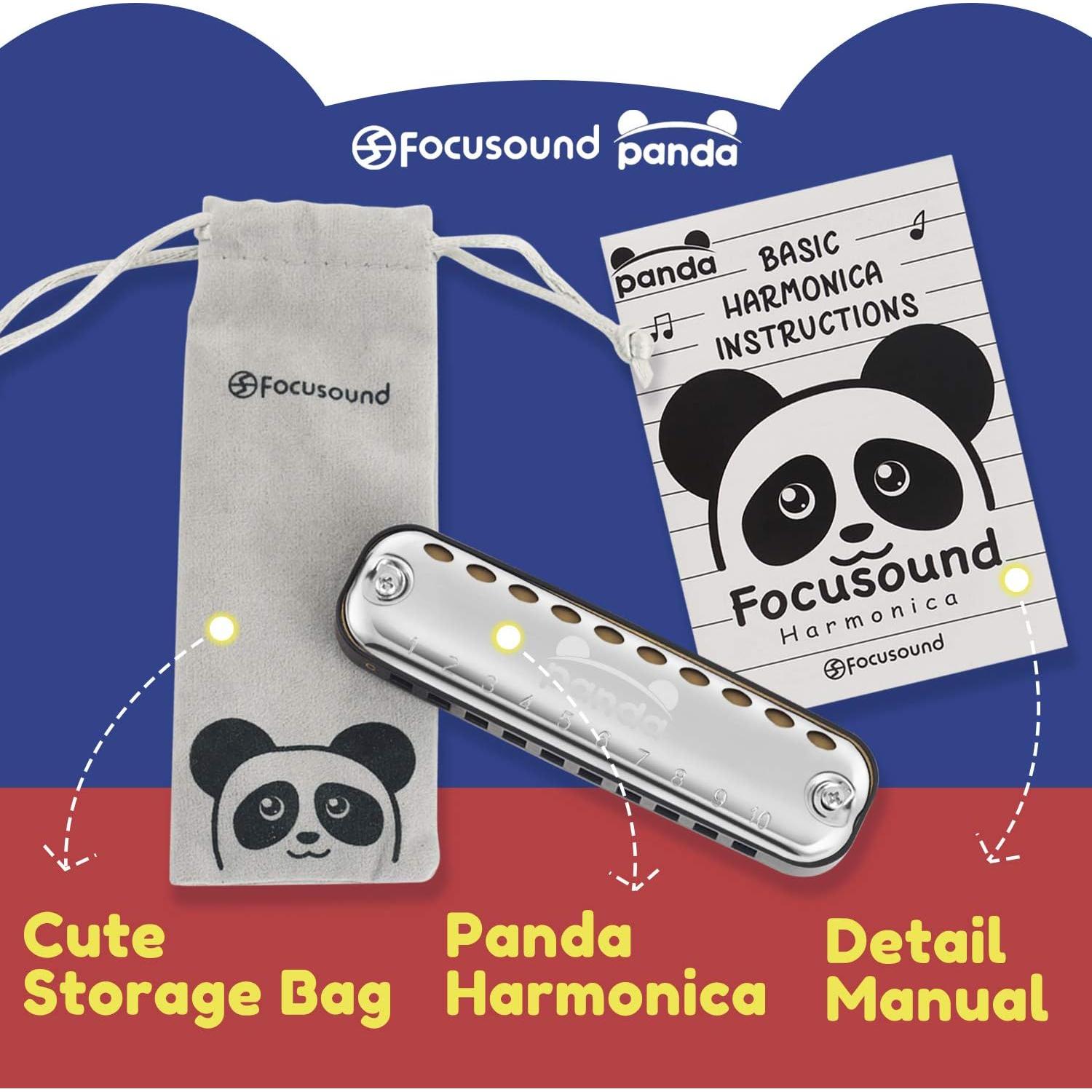 Harmónica Panda para Niños Focusound - Clave de Do, 100% Segura