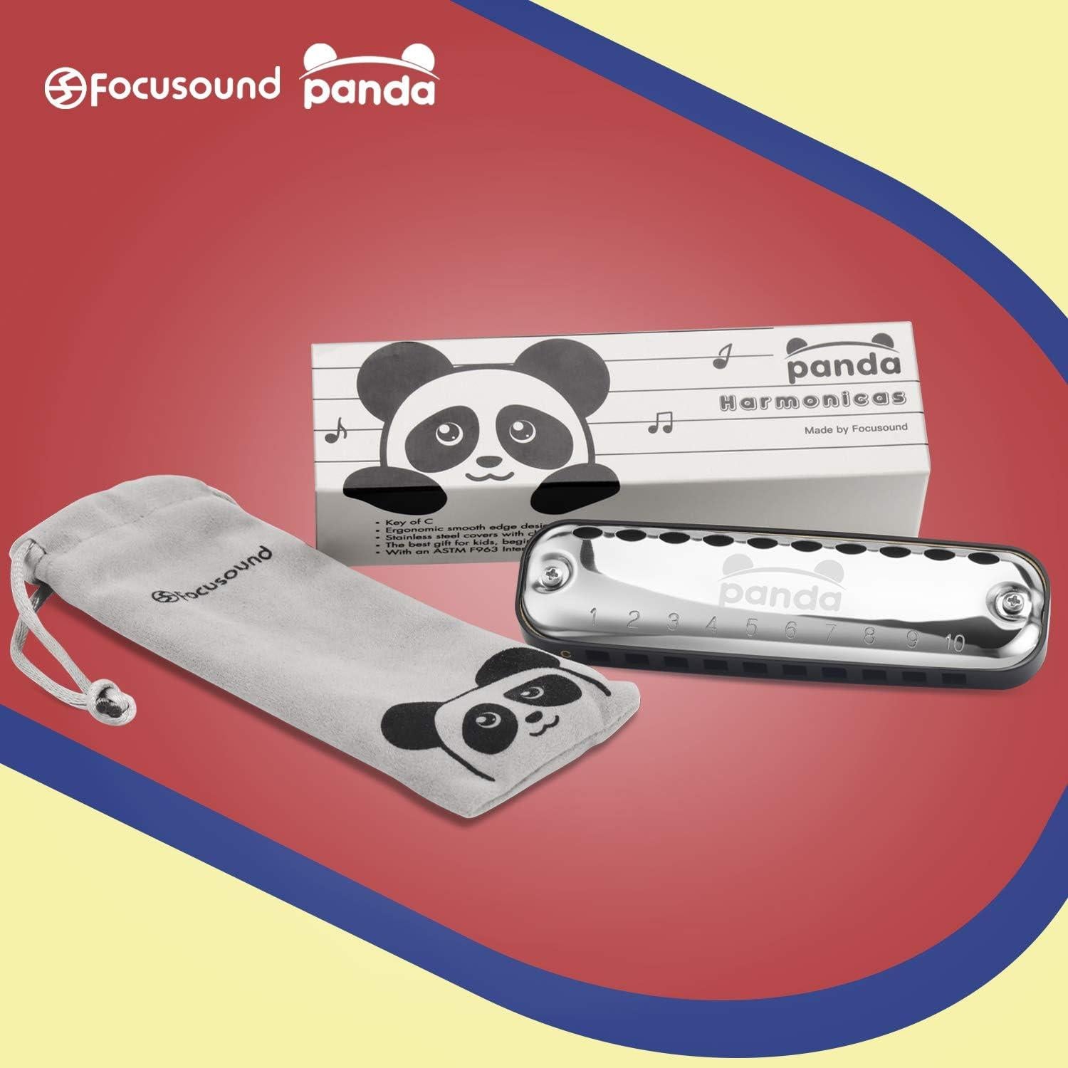 Harmónica Panda para Niños Focusound - Clave de Do, 100% Segura