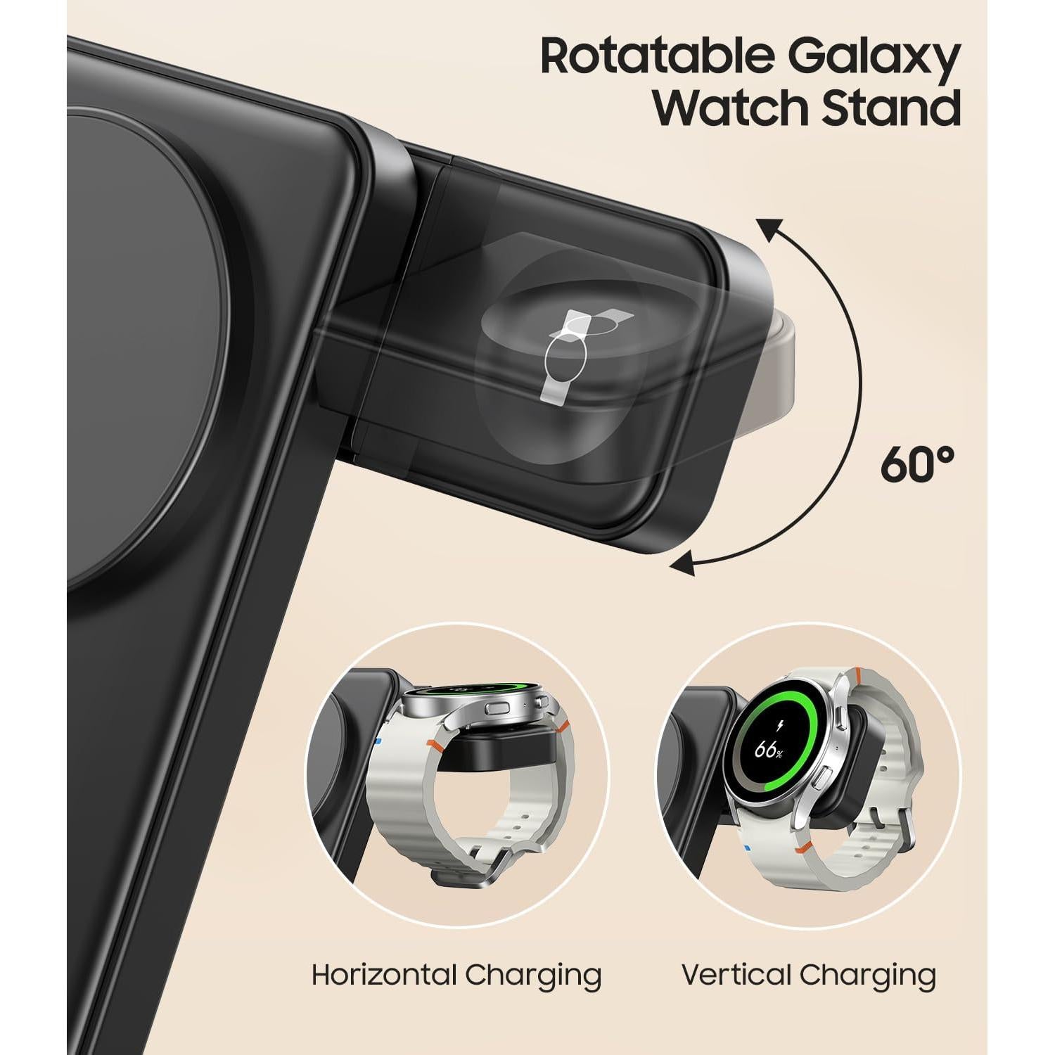 Cargador Inalámbrico 3 en 1 Meifigno para Samsung 15W