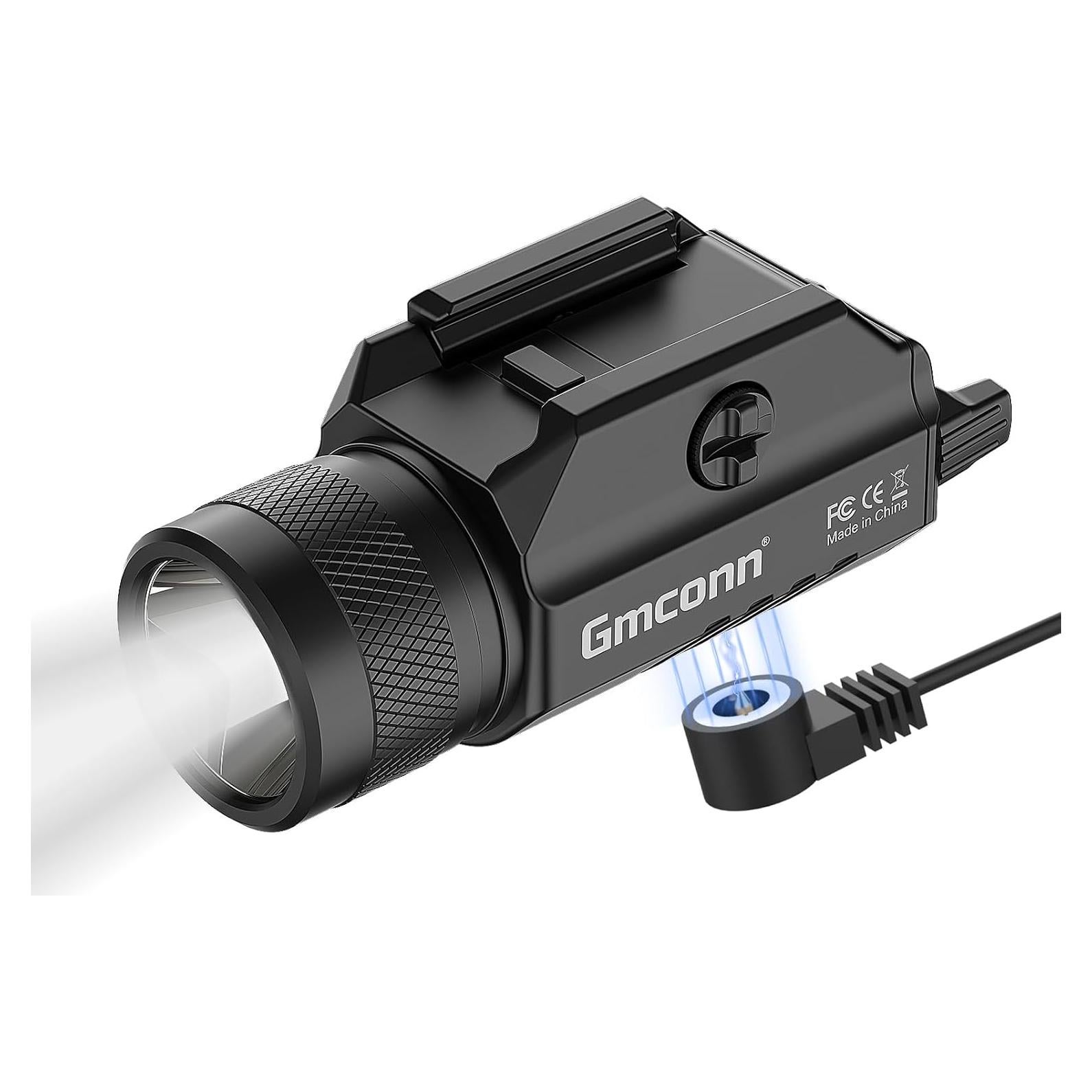 Linterna Compacta Gmconn 1250 Lúmenes para Arma con Modo Estroboscópico