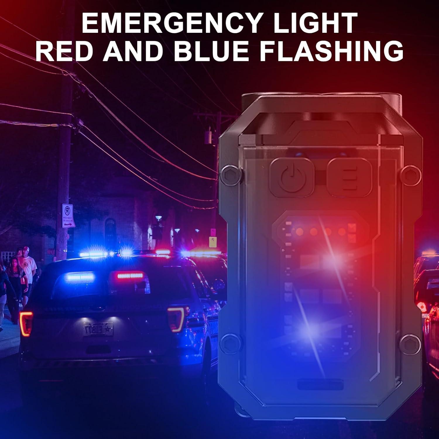 SEFONE 8 Modes Clip on Flashlight Mini EDC Keychain Flashlight, Running Light LED & COB Small Pocket Flash Lights, Super Bright 800 High Lumens Work Light Men Gifts (Black)