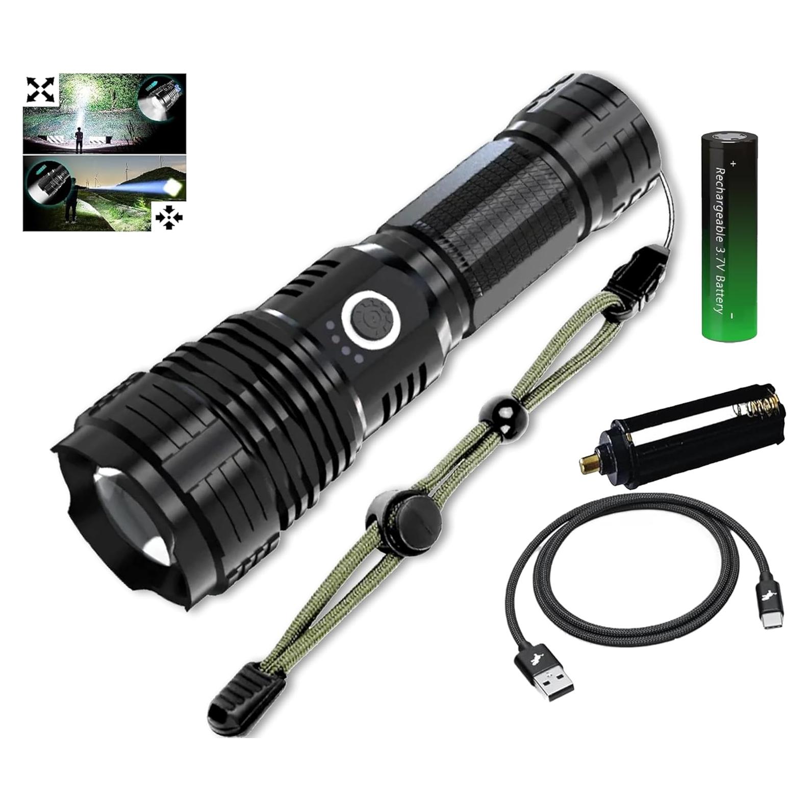 Linterna Táctica Recargable Shainart 990000LM 5 Modos Impermeable