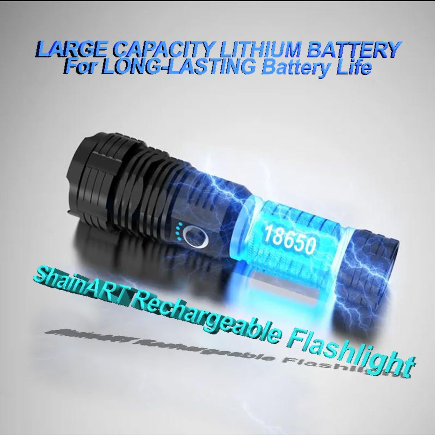 Linterna Táctica Recargable Shainart 990000LM 5 Modos Impermeable