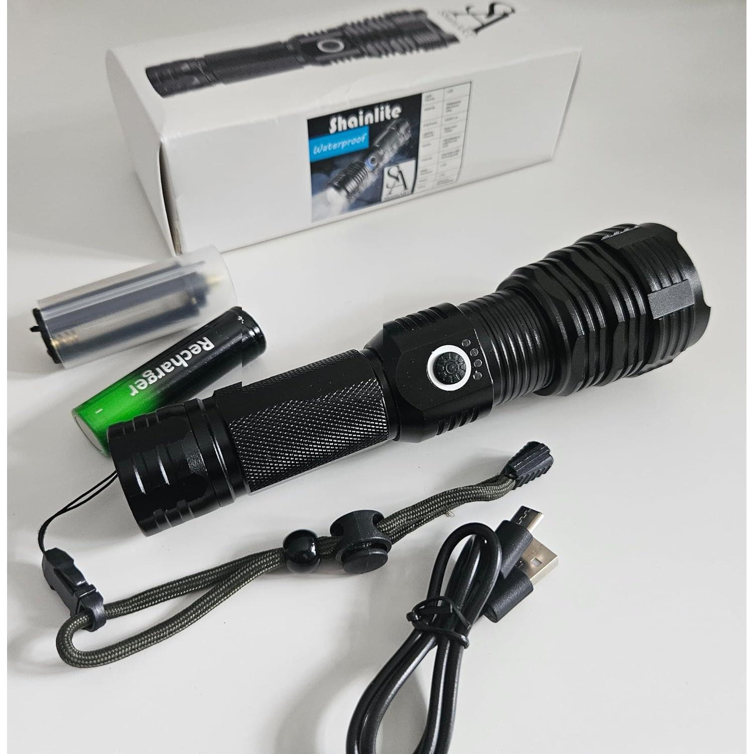 Linterna Táctica Recargable Shainart 990000LM 5 Modos Impermeable