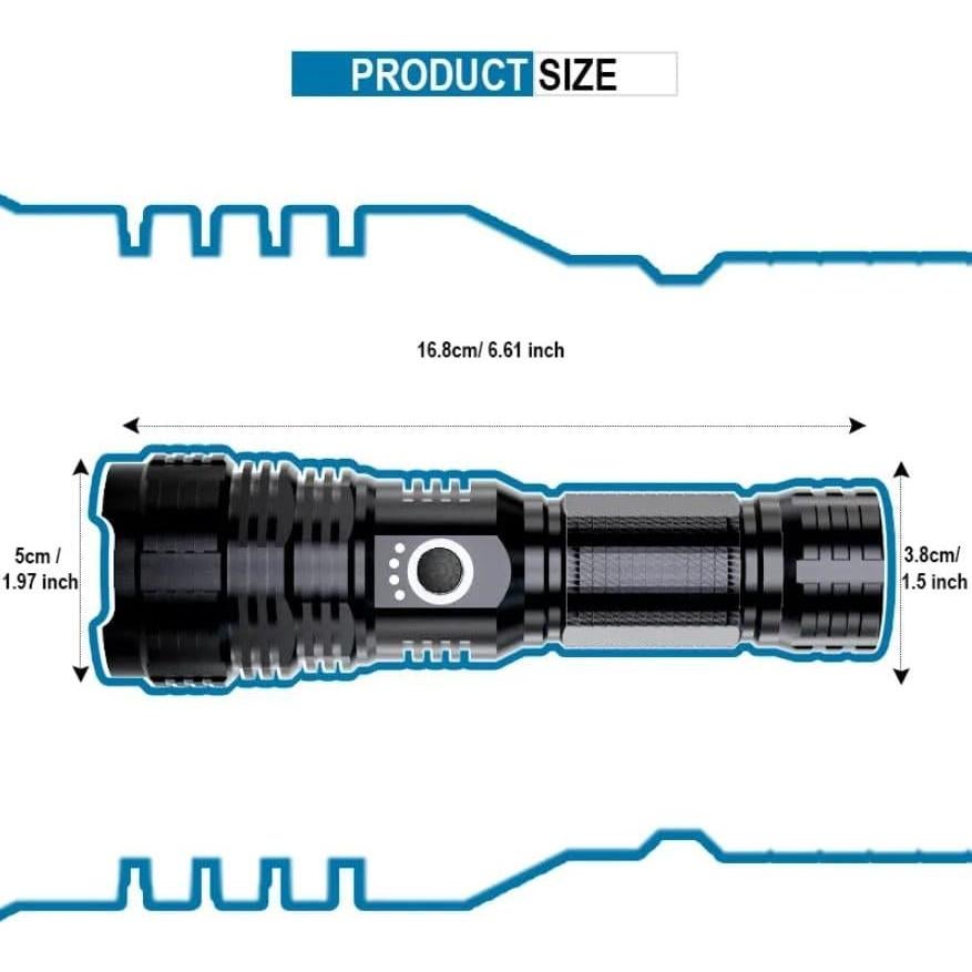 Linterna Táctica Recargable Shainart 990000LM 5 Modos Impermeable