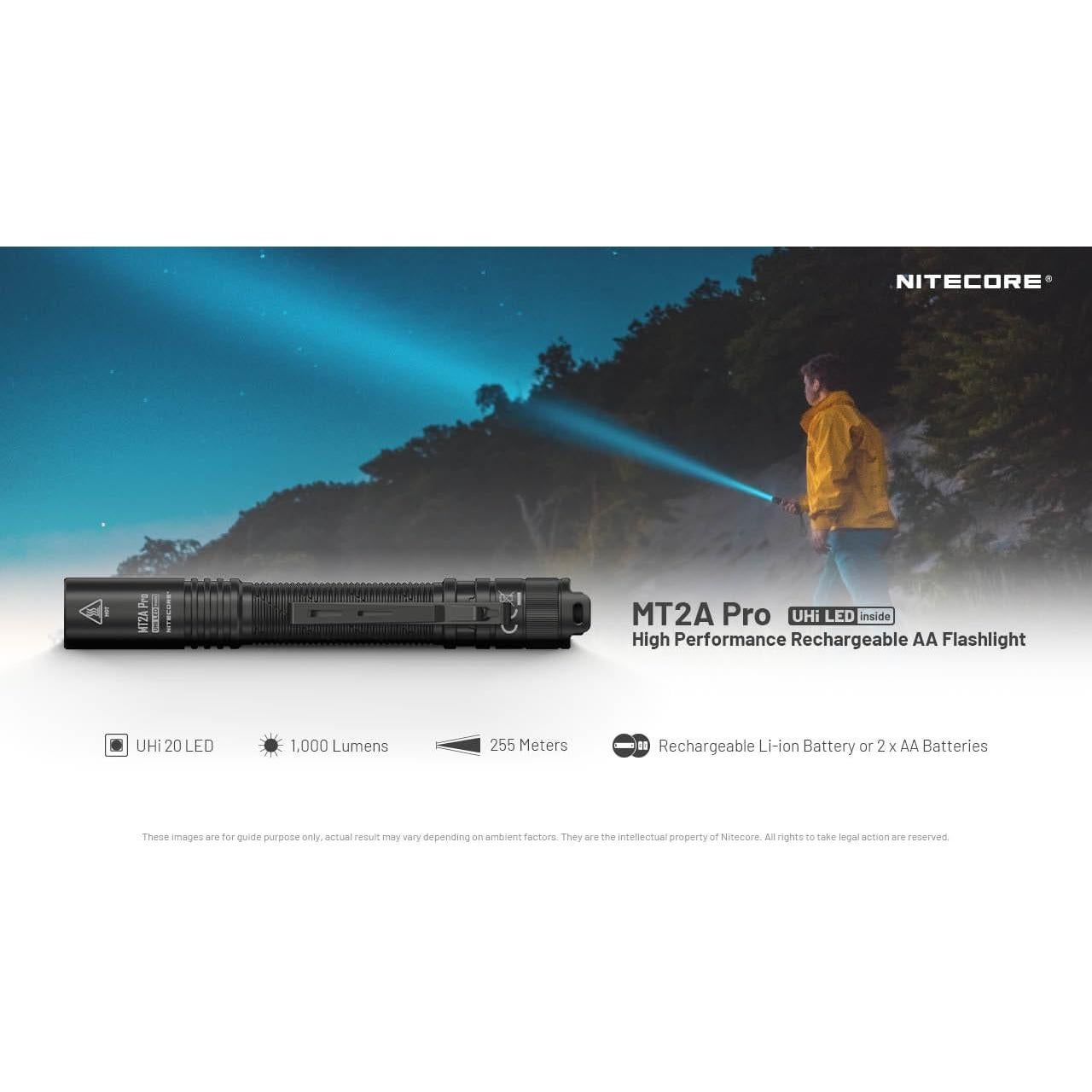 Linterna EDC Nitecore MT2A Pro, 1000 Lúmenes, Recargable USB-C