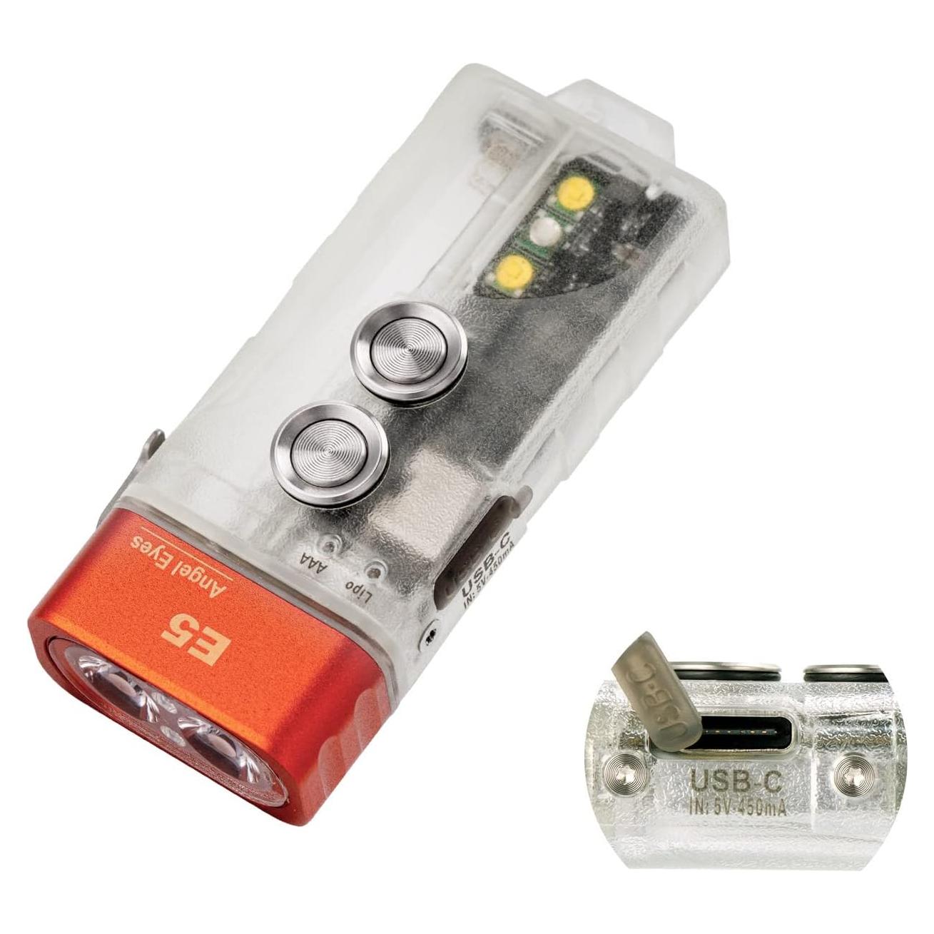 Linterna de Llavero RovyVon E5 700 Lúmenes Recargable USB-C