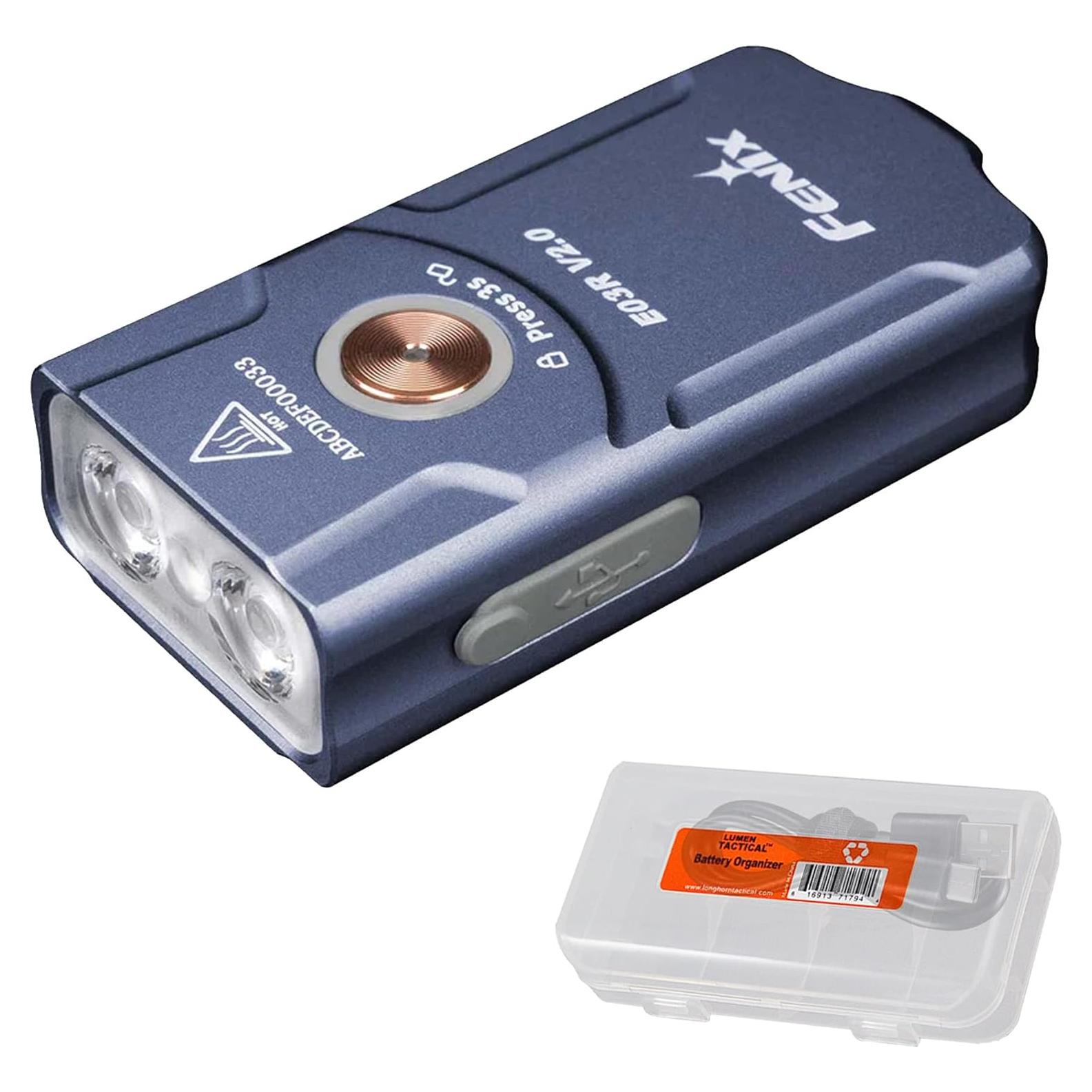 Linterna de Llavero Fenix E03R v2.0 Azul 500 Lúmenes Recargable
