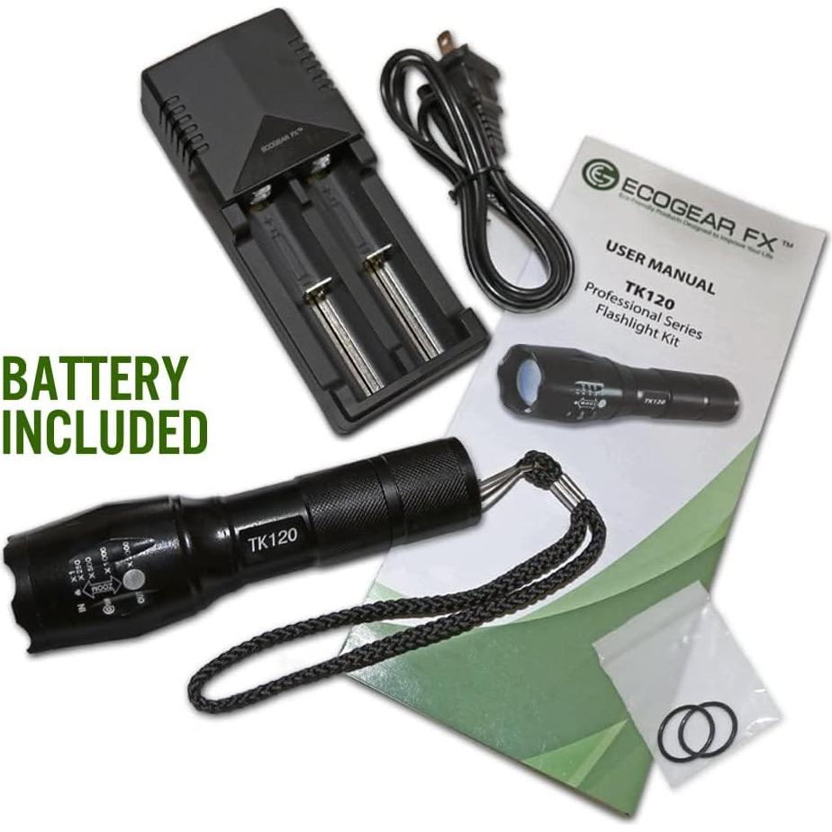 Linterna Táctica LED EcoGear FX TK120 con Batería Recargable