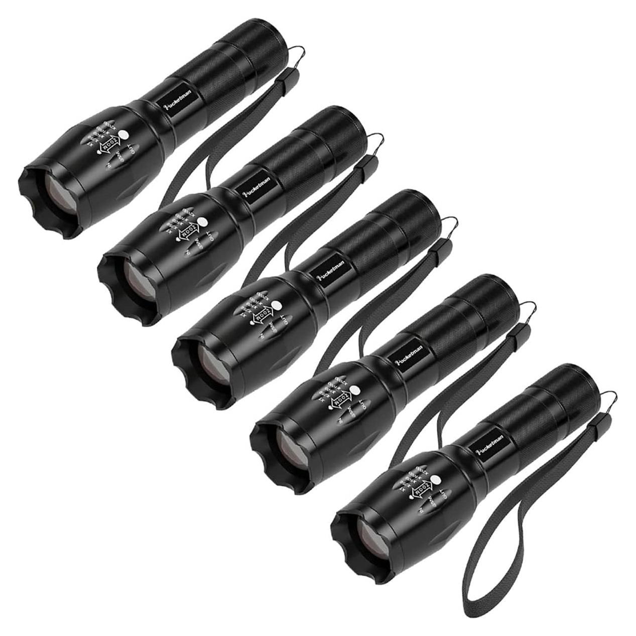 Linterna Táctica LED Pocketman 5 Pack Resistente al Agua