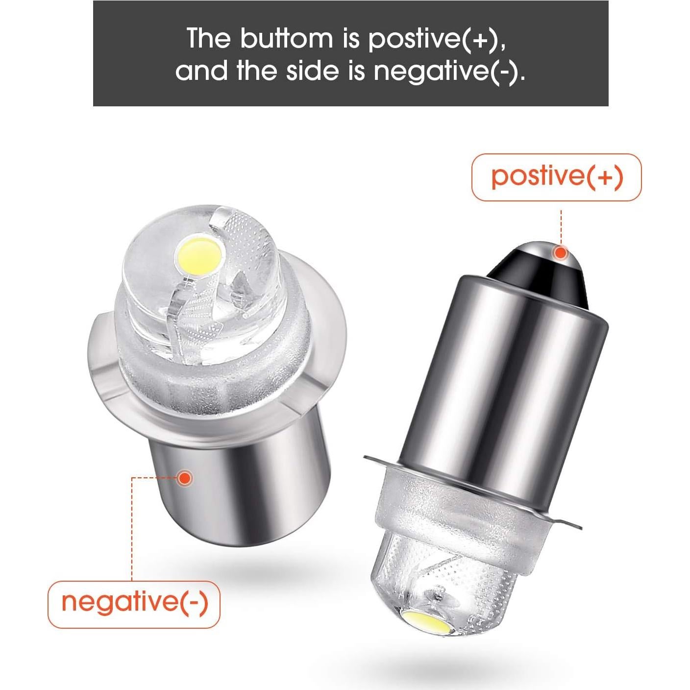 Honoson 30 Lumen 3-Volt LED Replacement Flashlight Bulbs Torch Bulb with 10 Year Lifespan, 41-1643(3)