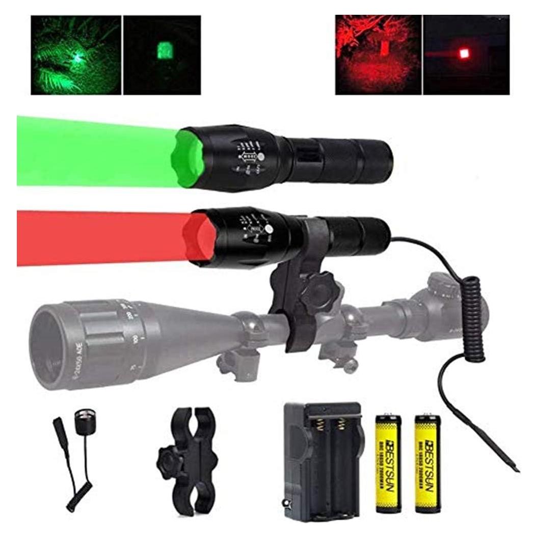 Linterna Táctica LED BESTSUN Verde y Roja 1000 Lúmenes