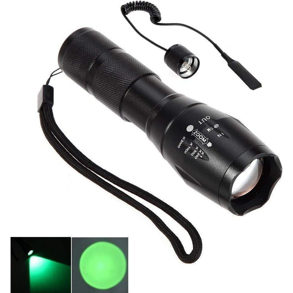 Linterna Táctica LED BESTSUN Verde y Roja 1000 Lúmenes