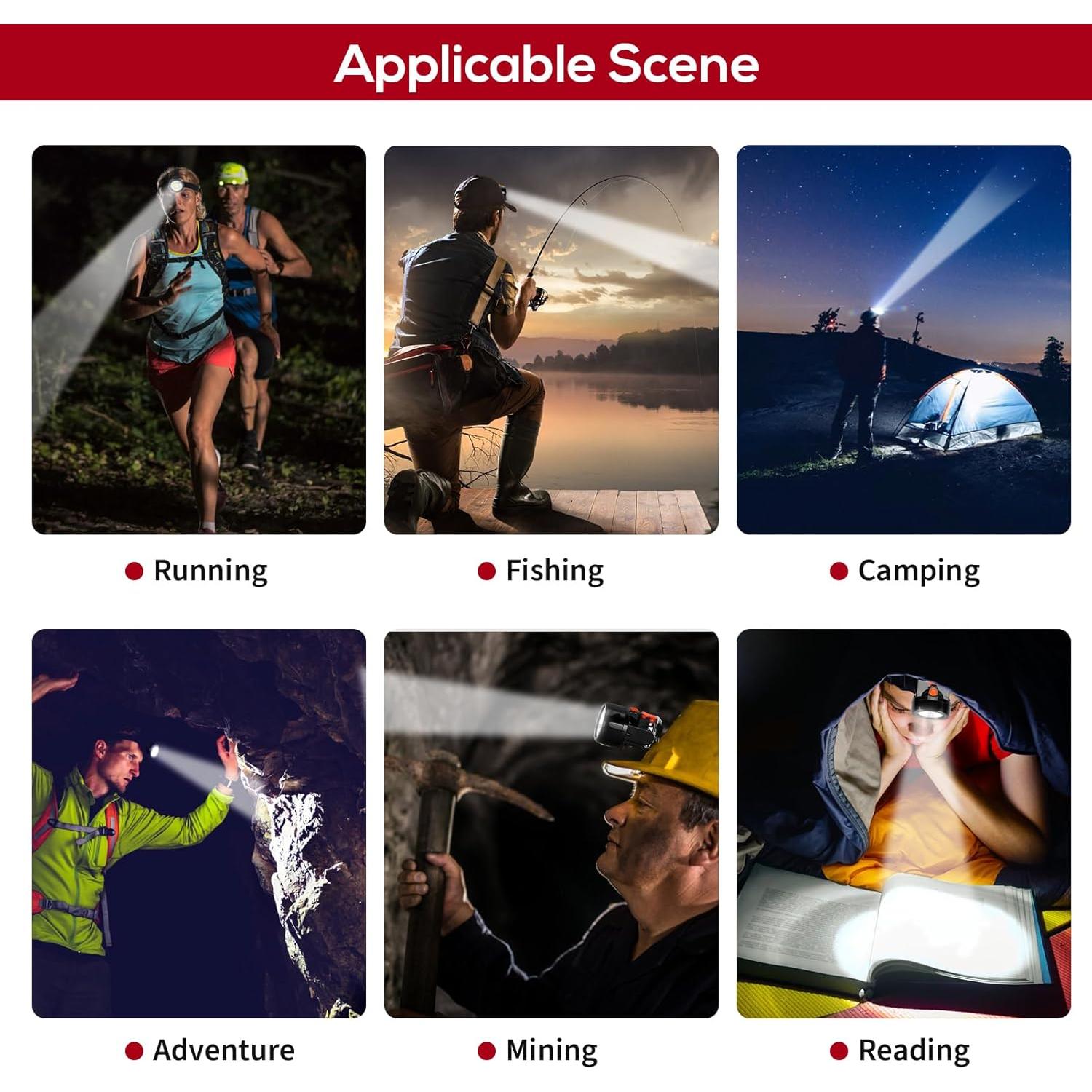 Linterna de Cabeza LED Recargable Hunting Friends KL2.8LM Rojo