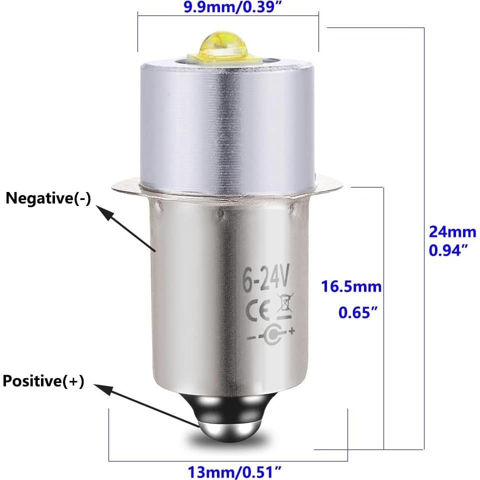 Bombilla LED LudoPam P13.5S 200 Lúmenes 6-24V para Linternas