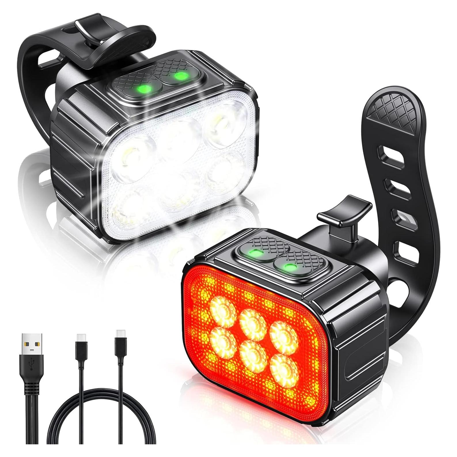 Juego de Luces para Bicicleta Cuvccn Q6 Recargables IP65