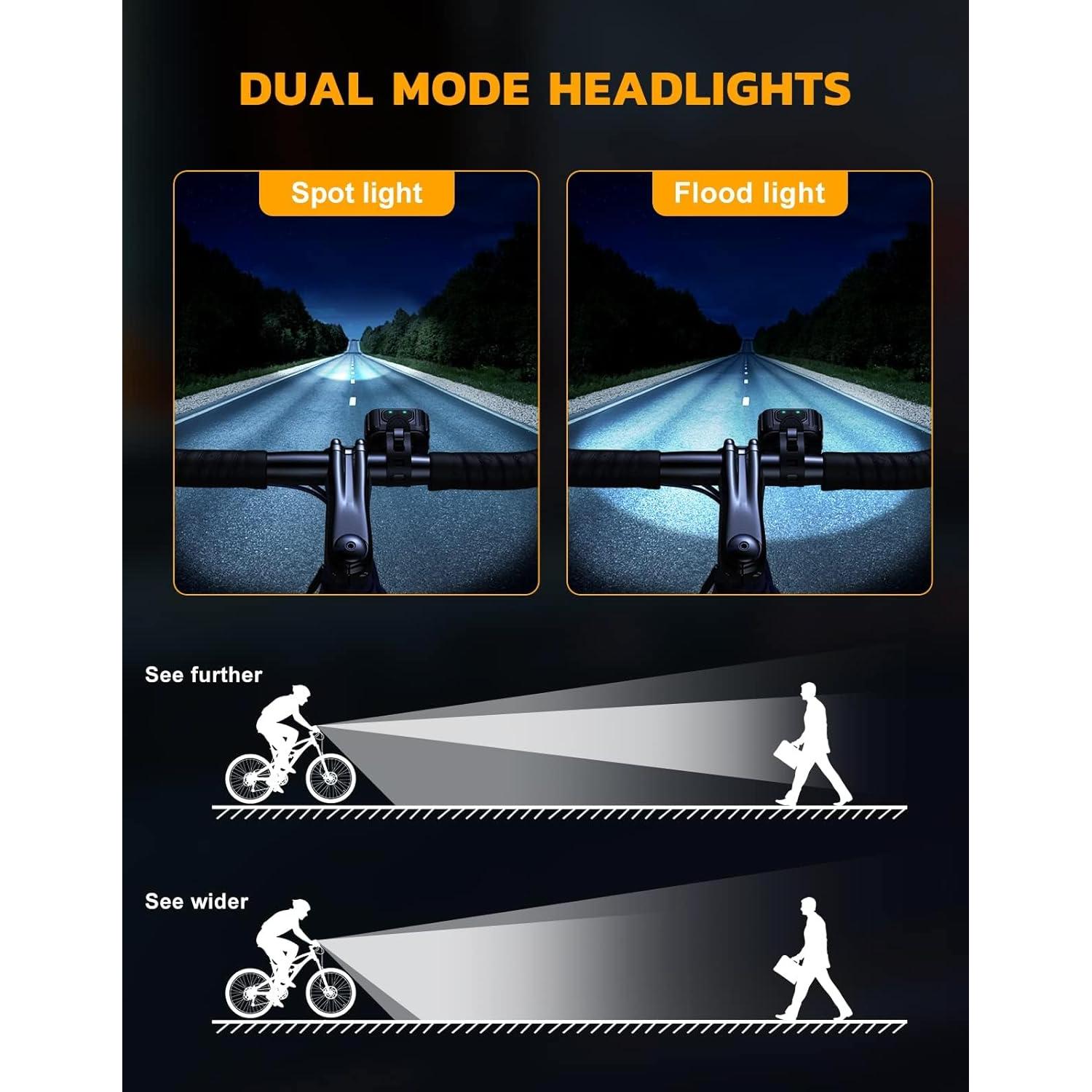 Juego de Luces para Bicicleta Cuvccn Q6 Recargables IP65