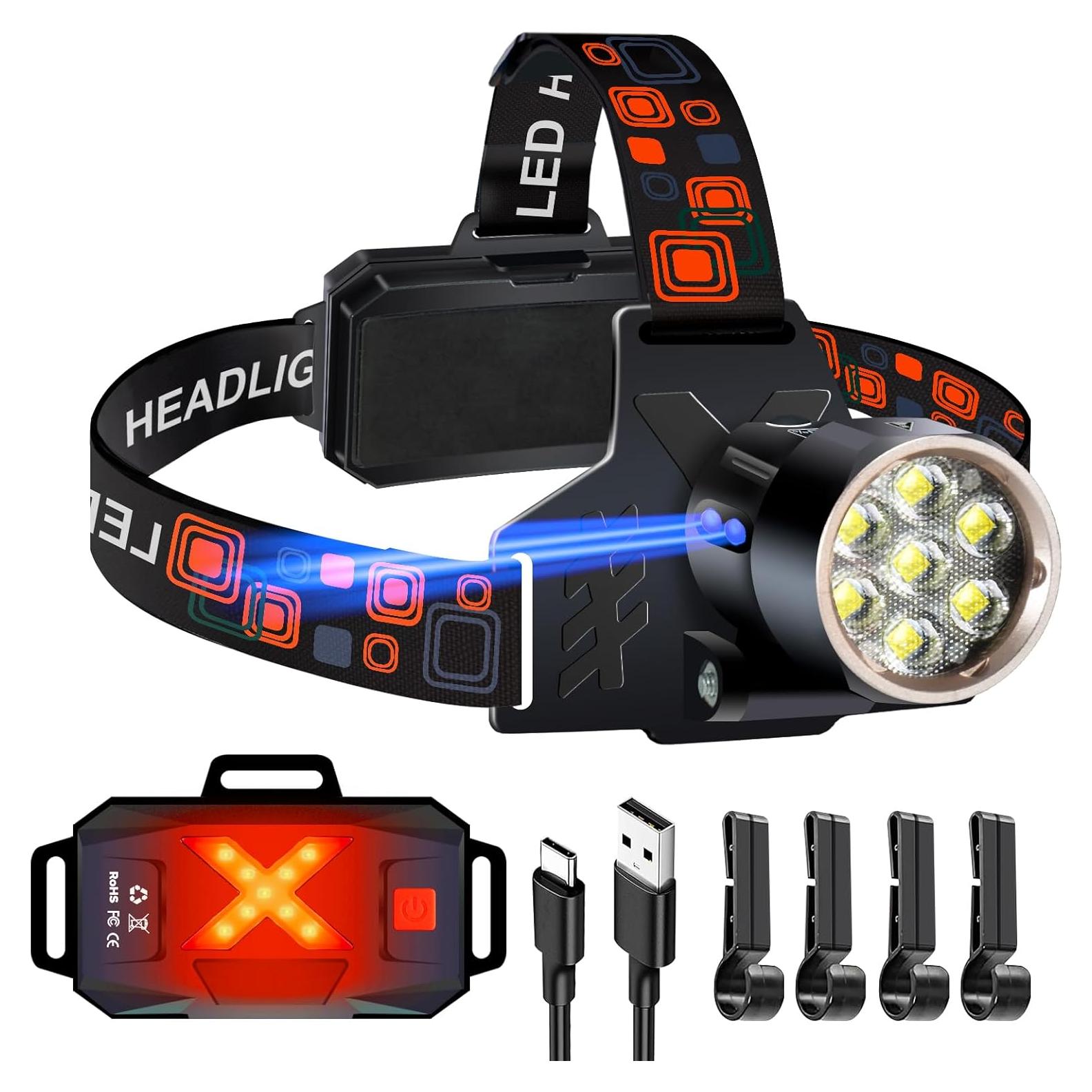 Linterna Frontal Recargable Aoglenic LED 12000 Lúmenes IPX7