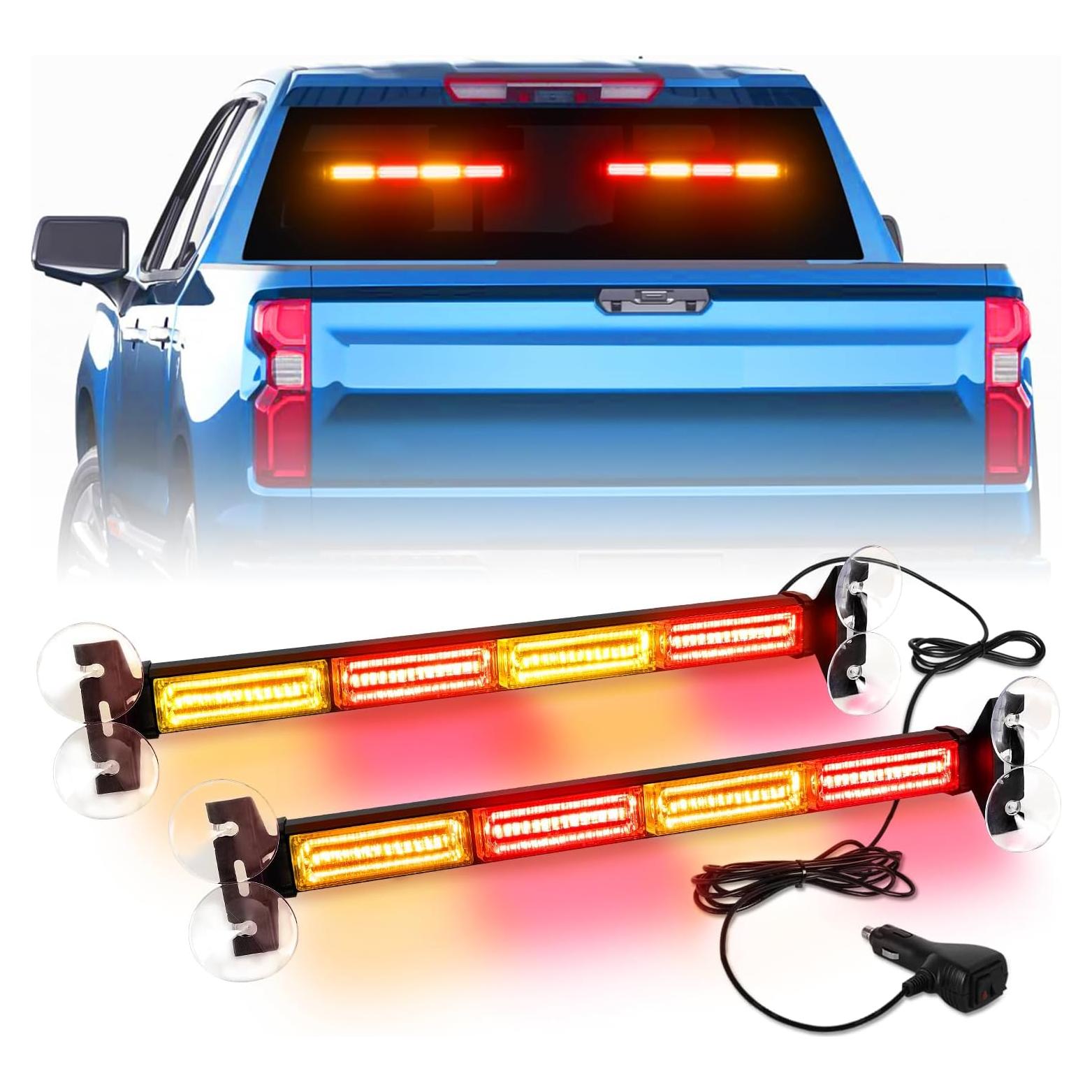 Barra de Luz Estroboscópica LED LRTER 45cm 2 en 1 para Vehículos