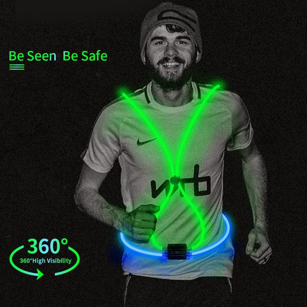 Chaleco Reflectante LED Esonstyle Azul y Verde para Correr