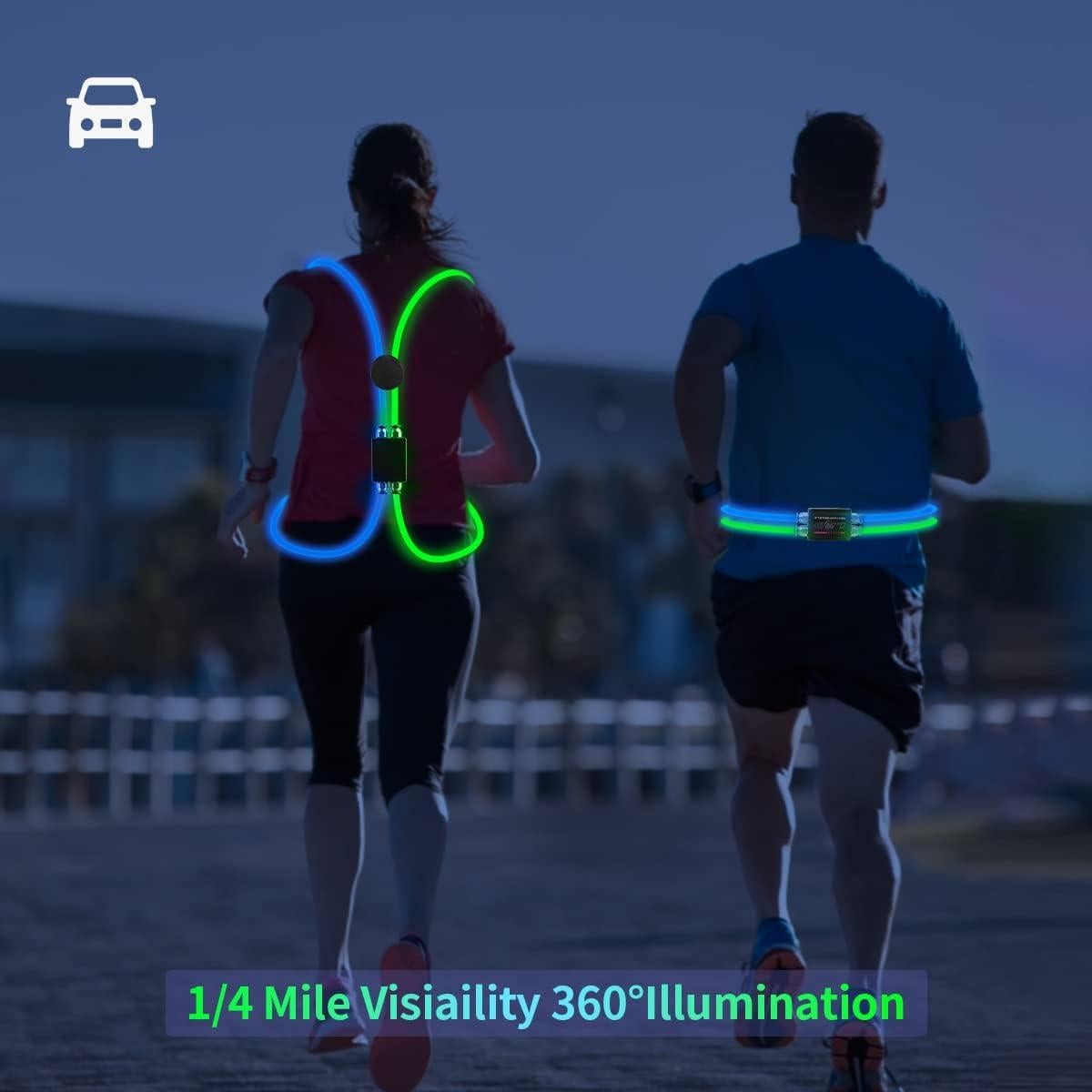 Chaleco Reflectante LED Esonstyle Azul y Verde para Correr