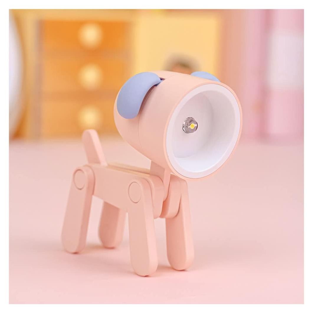 Linda Luz Nocturna LED SpassLeben Perro Rosa para Niños
