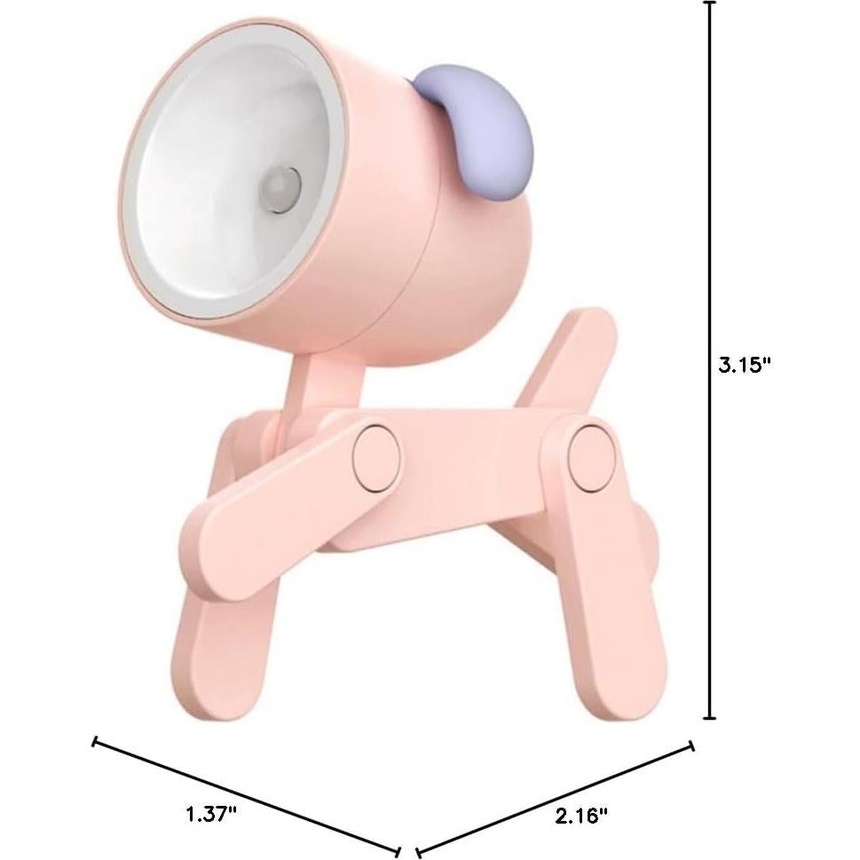 Linda Luz Nocturna LED SpassLeben Perro Rosa para Niños