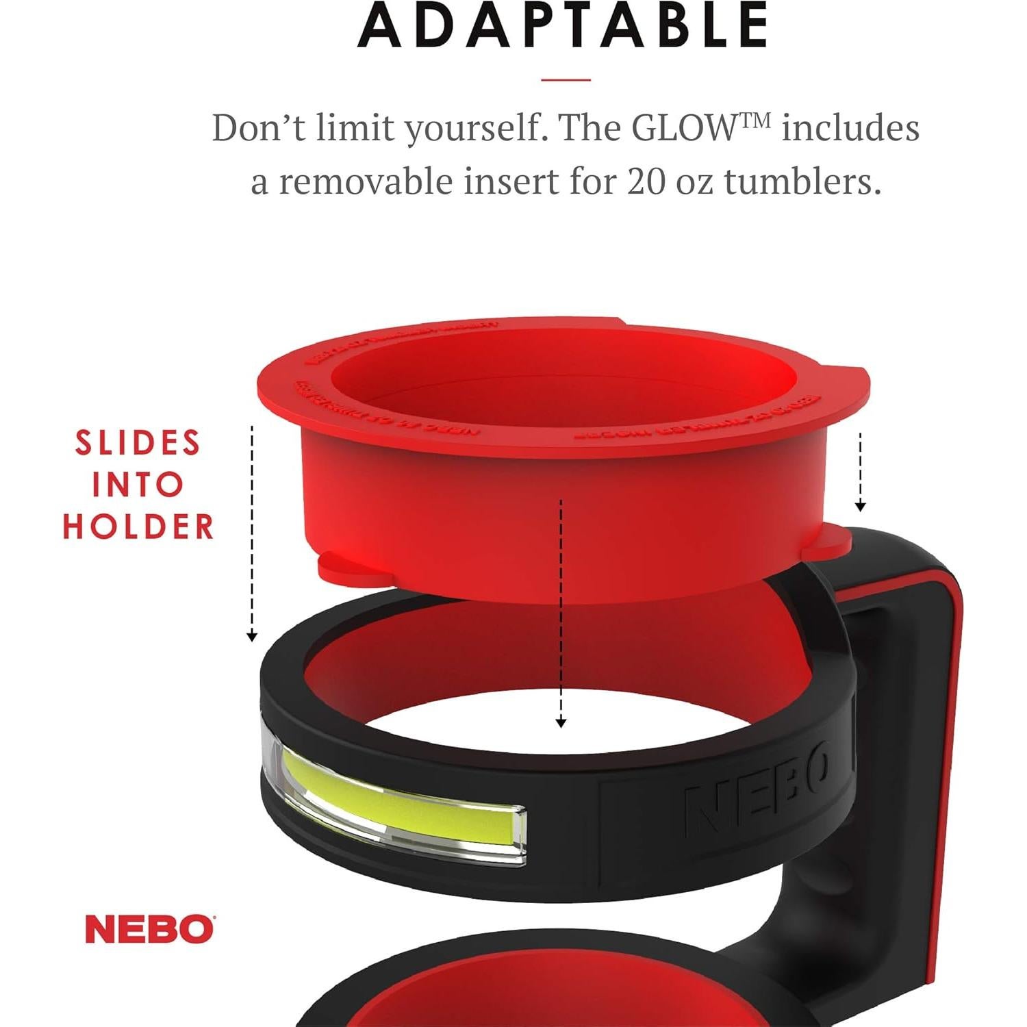 Mango Tumbler NEBO Glow | 220 Lúmenes, 3 Modos, Resistente al Agua