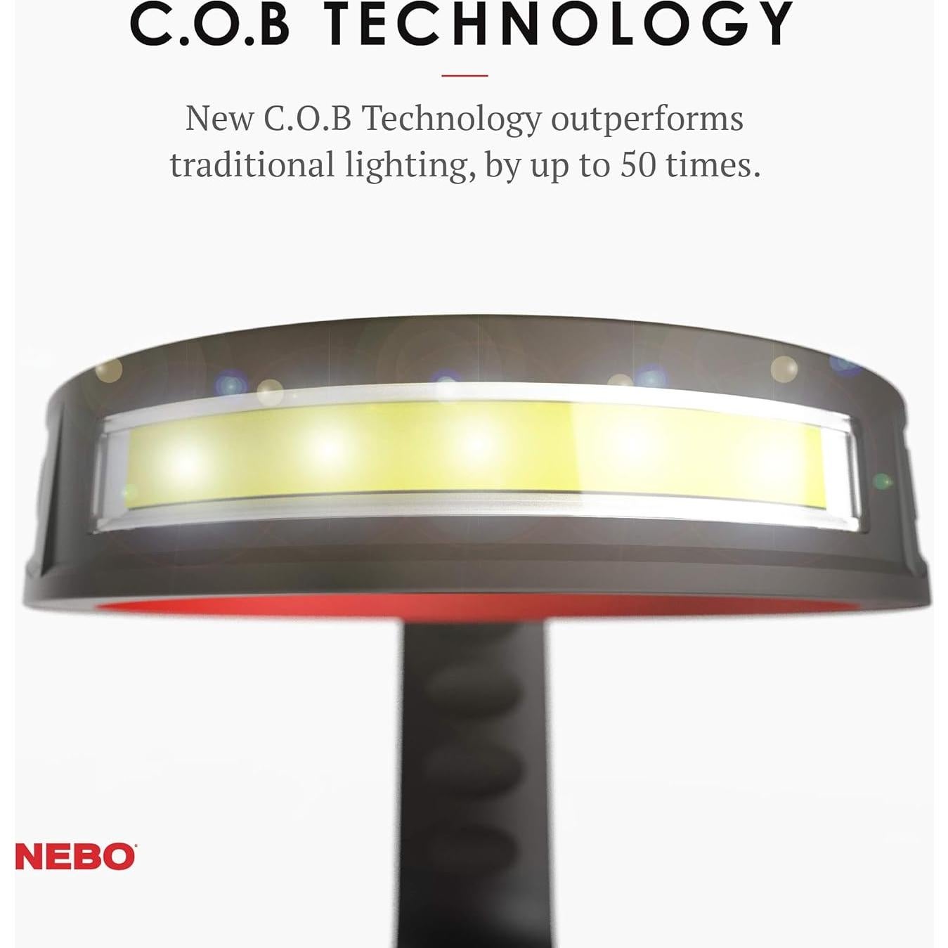 Mango Tumbler NEBO Glow | 220 Lúmenes, 3 Modos, Resistente al Agua