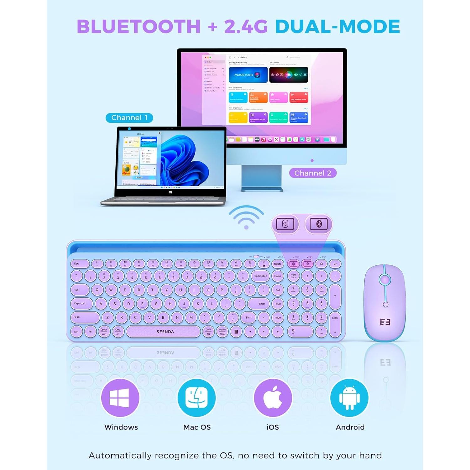Teclado y Ratón Bluetooth Seenda CTU-301 Multi-Dispositivo