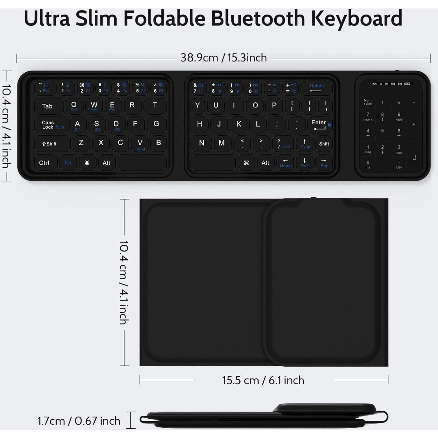 Teclado Bluetooth Plegable LAMA con Panel Táctil y Numérico