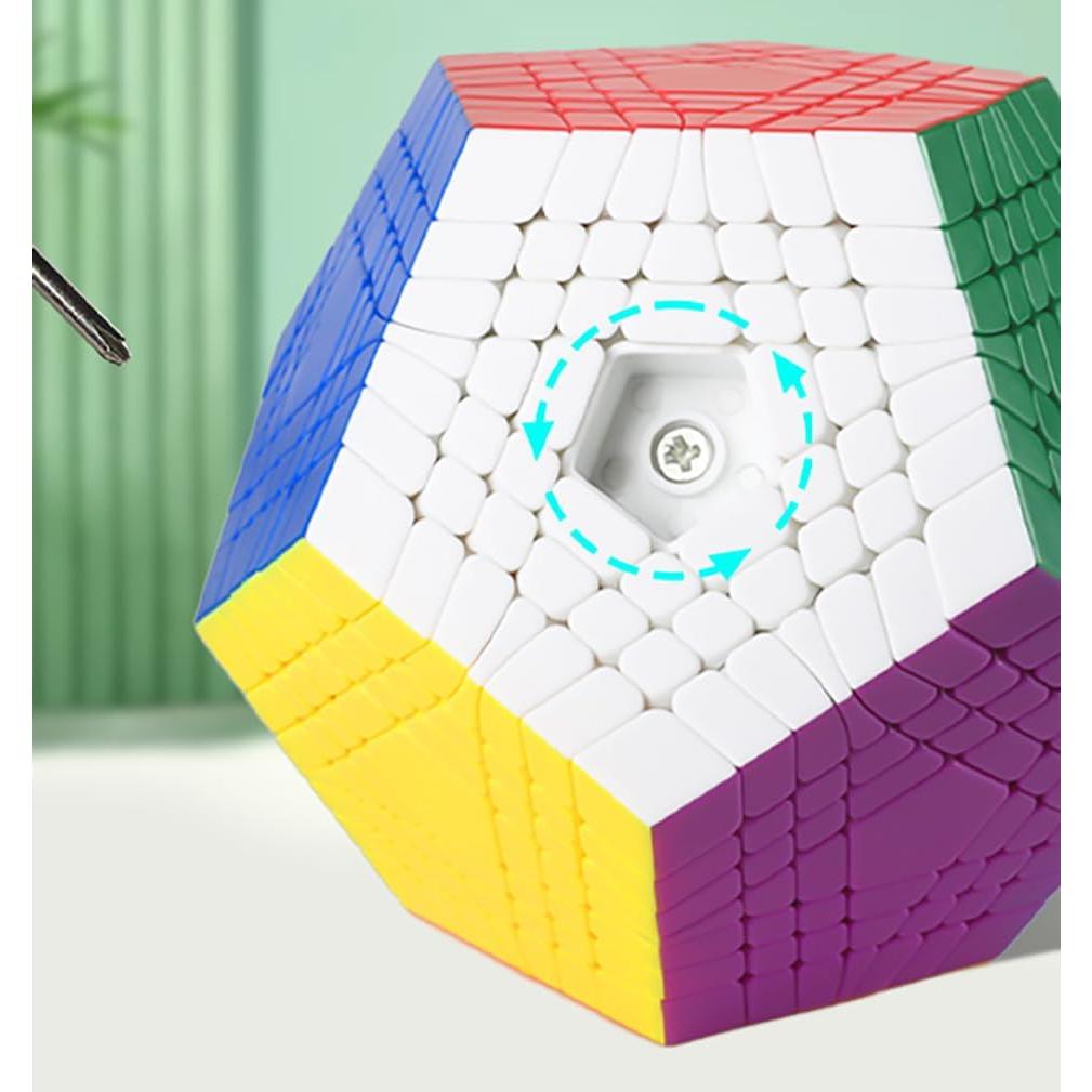 Willking Teraminx 7x7 Cube Megaminx 7x7 Speed Cube Stickerless Gigaminx Speed Puzzle Cube